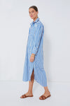 Blue Stripe Constance Maxi Shirt Dress