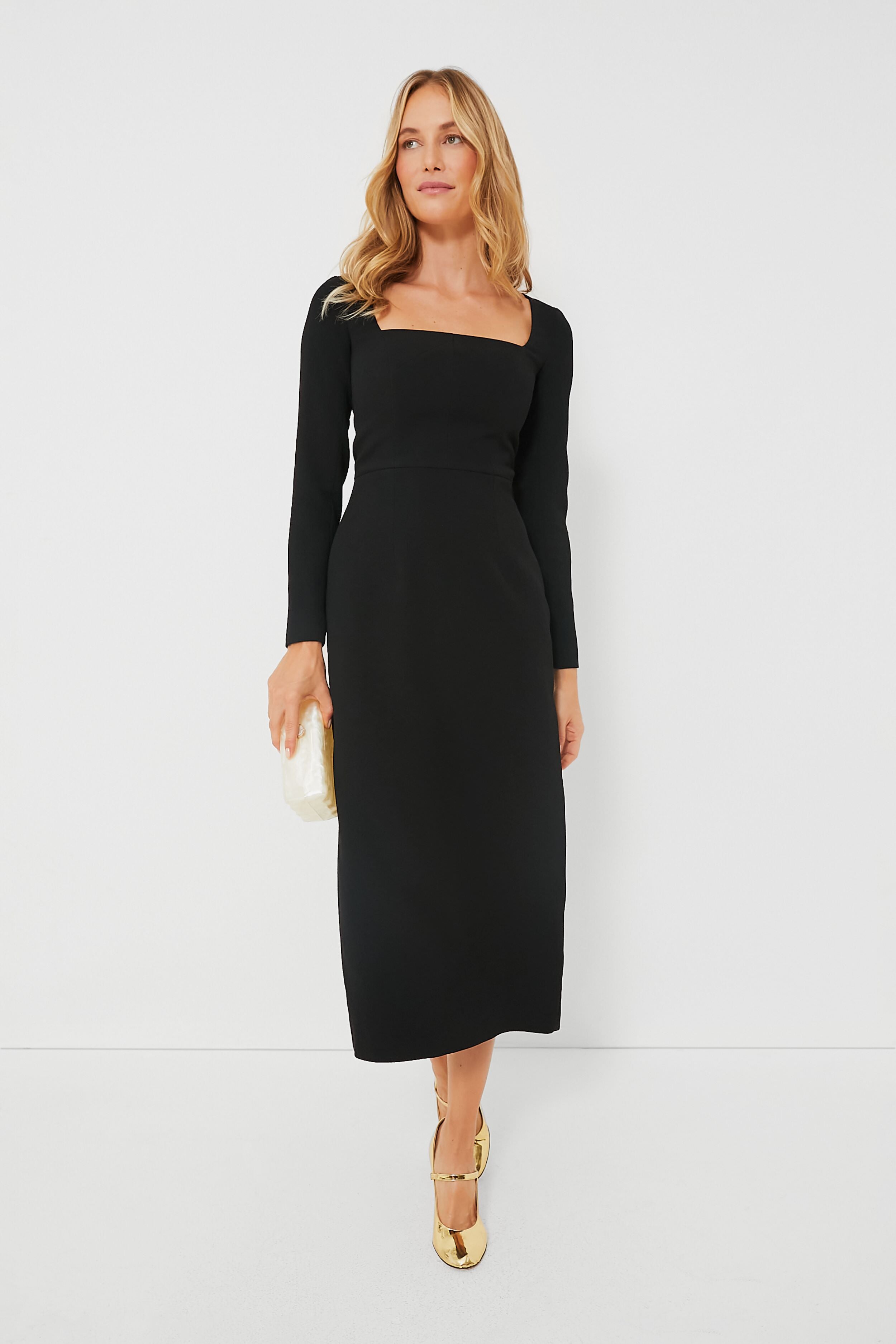 Black Erletta Double Crepe Dress | Emilia Wickstead