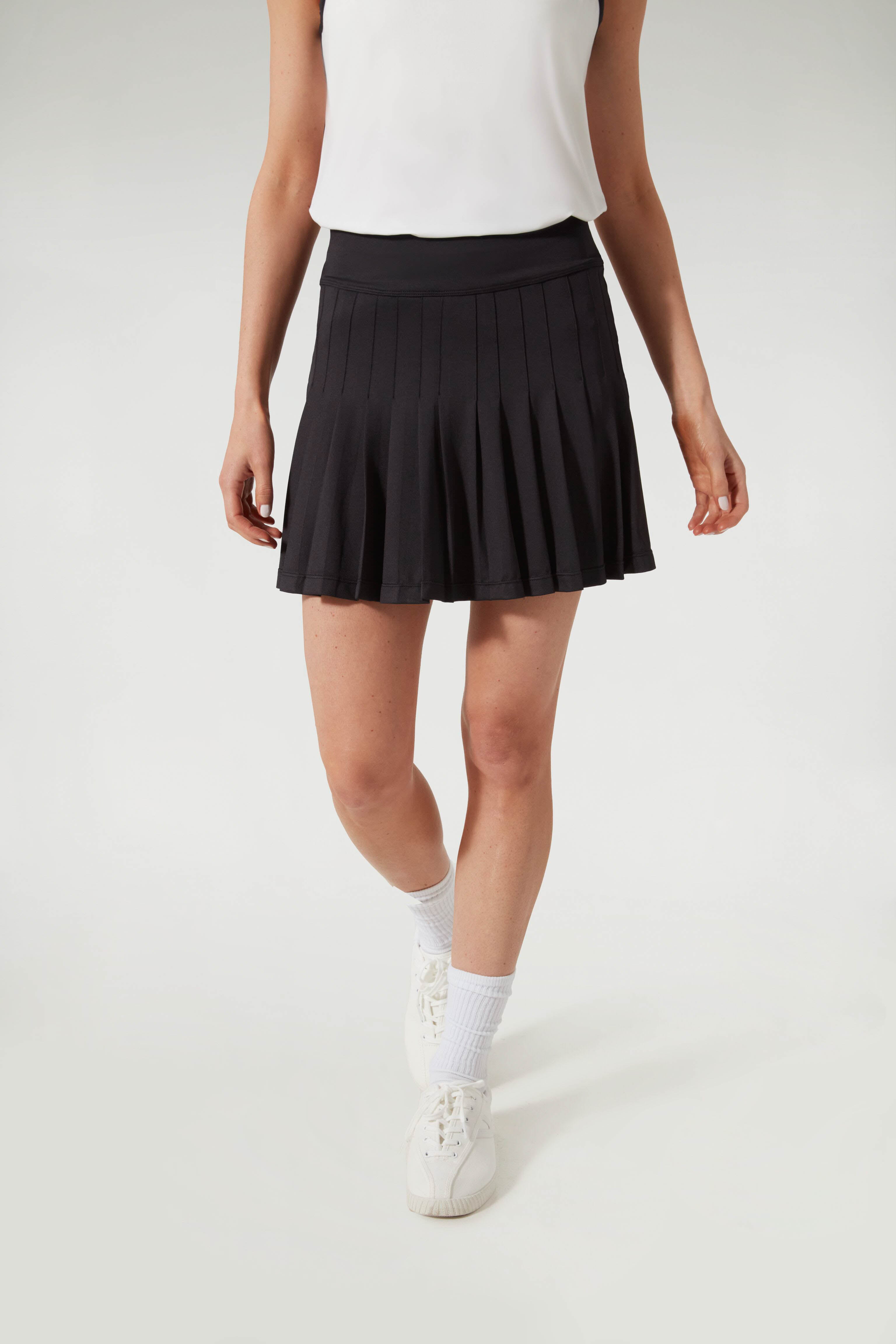 Black and White 15 Inch Tennis Skirt
