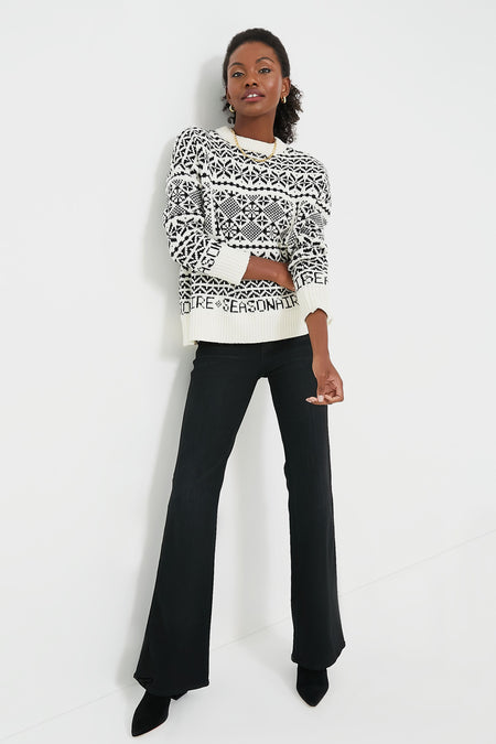 Charcoal and Cream Fair Isle Sandwick Sweater