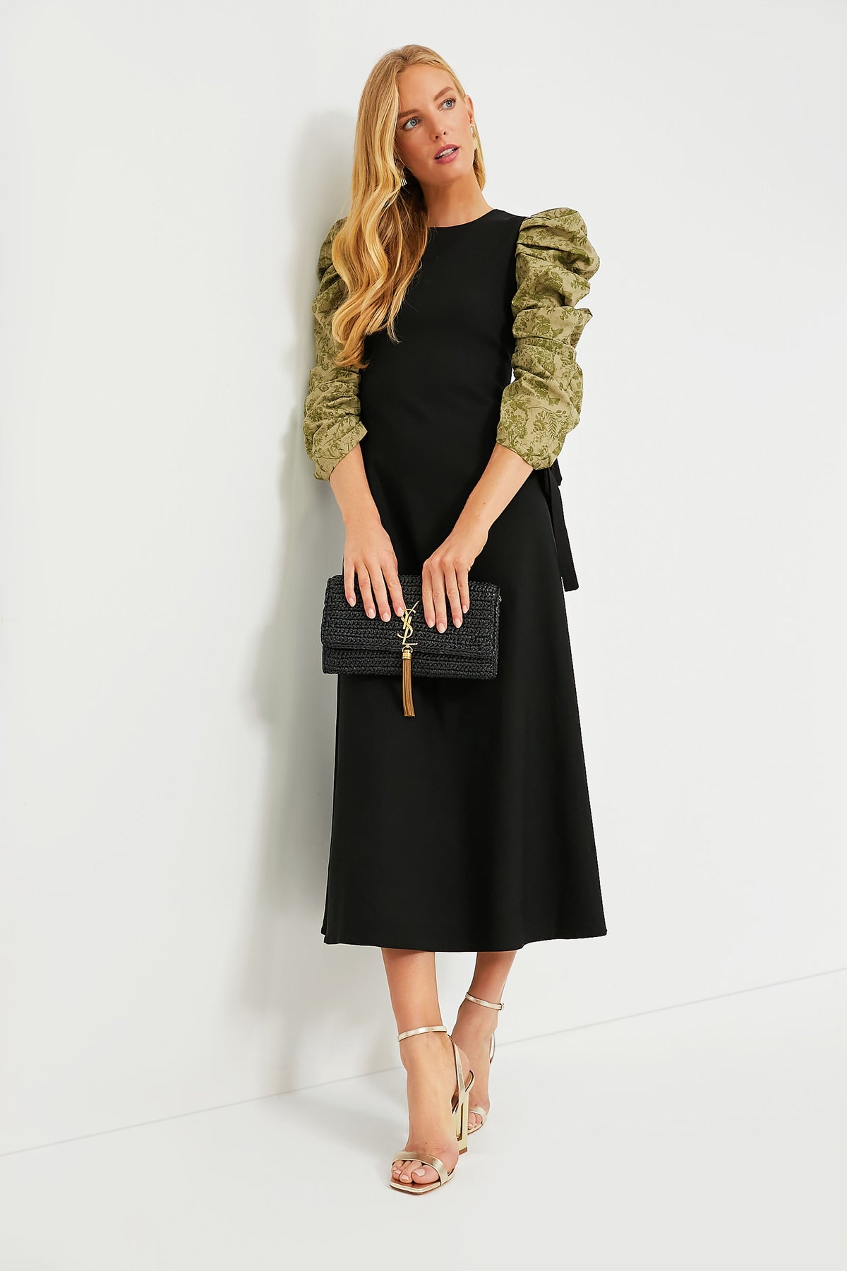 Saint Laurent Nero Raffia Kate Shoulder Bag