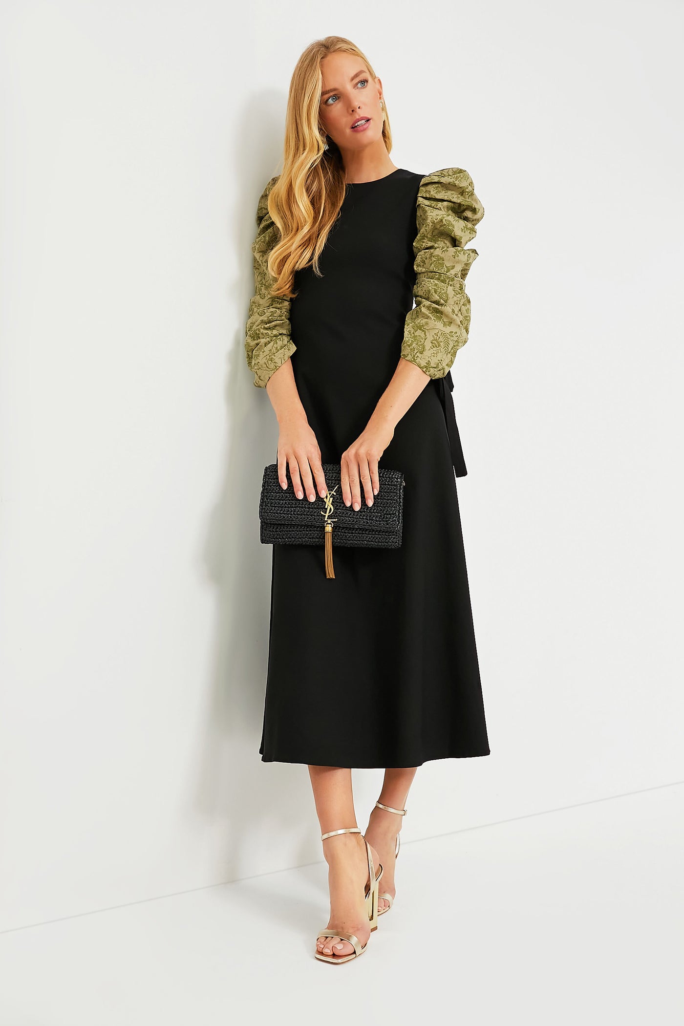 Saint Laurent Nero Raffia Kate Shoulder Bag