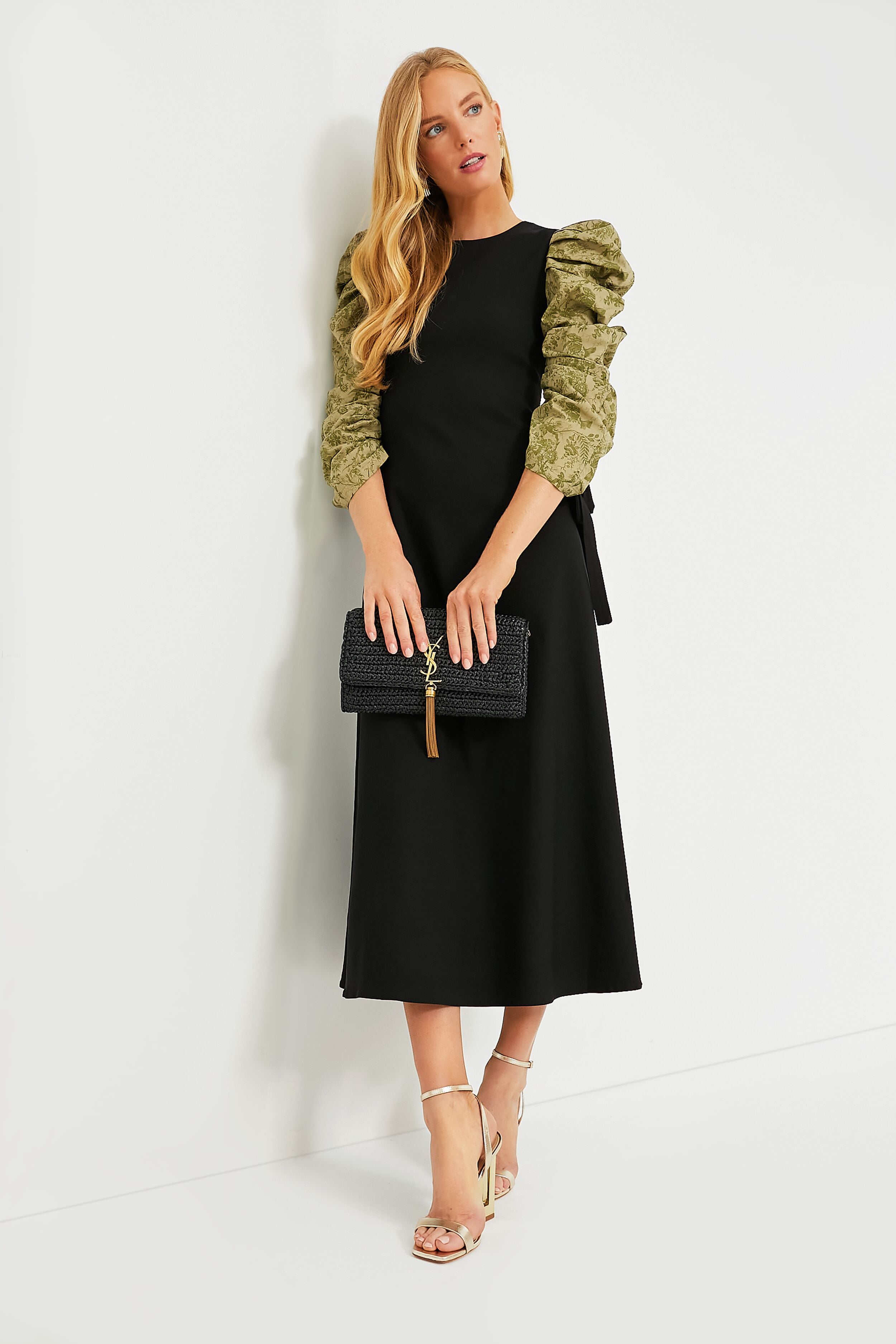 Saint Laurent Nero Raffia Kate Shoulder Bag
