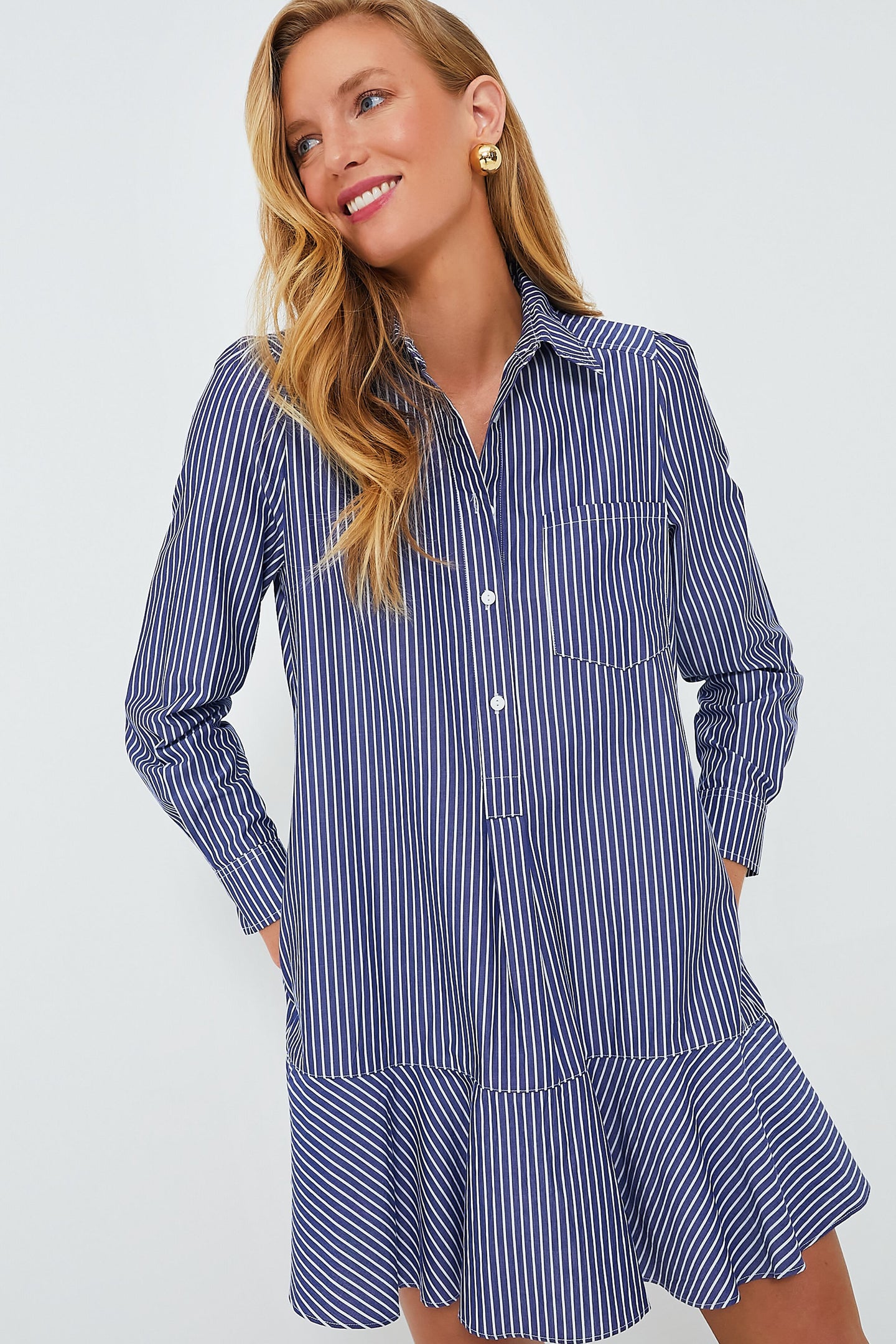 Indigo Stripe Callahan Shirt Dress