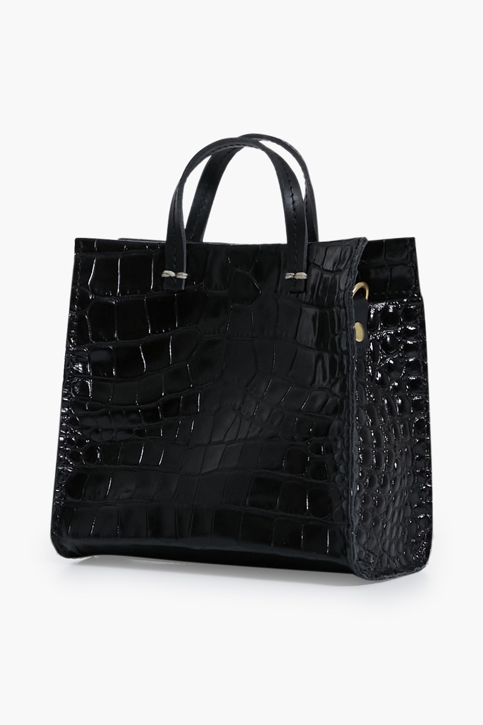 Black Croco Simple Tote Bebe