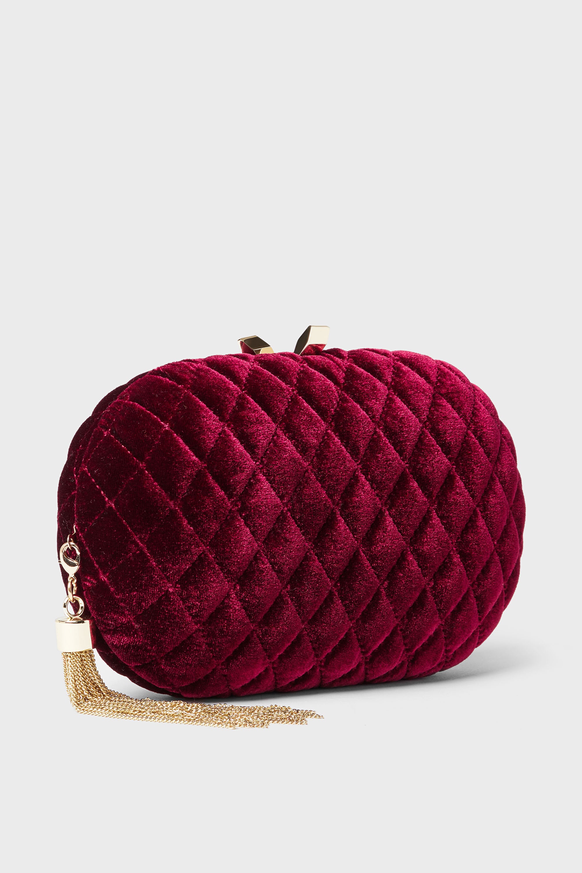 Red velvet evening bag on sale