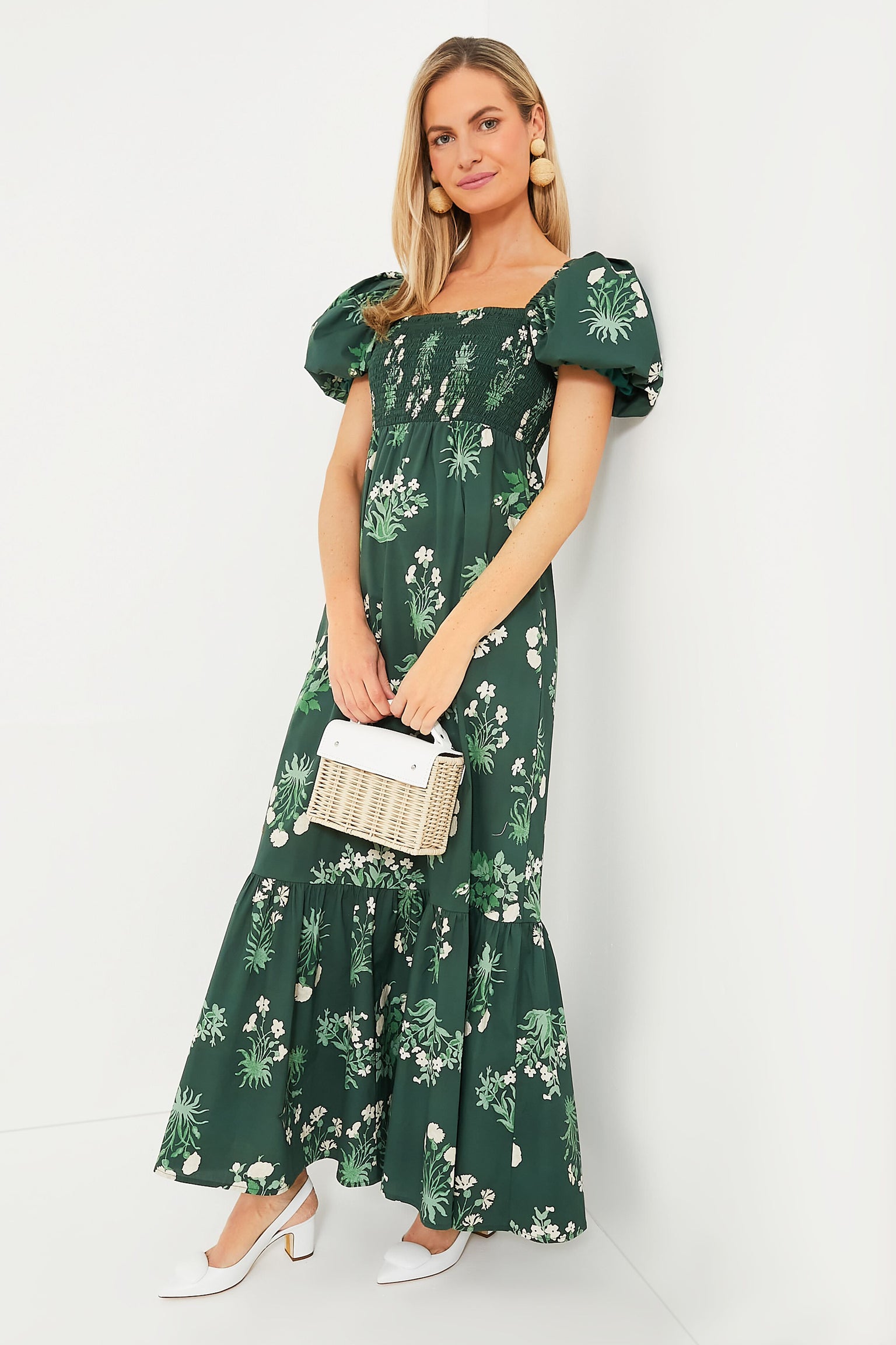 green emerald velvet dress Olive Eyelet Delaney Dress