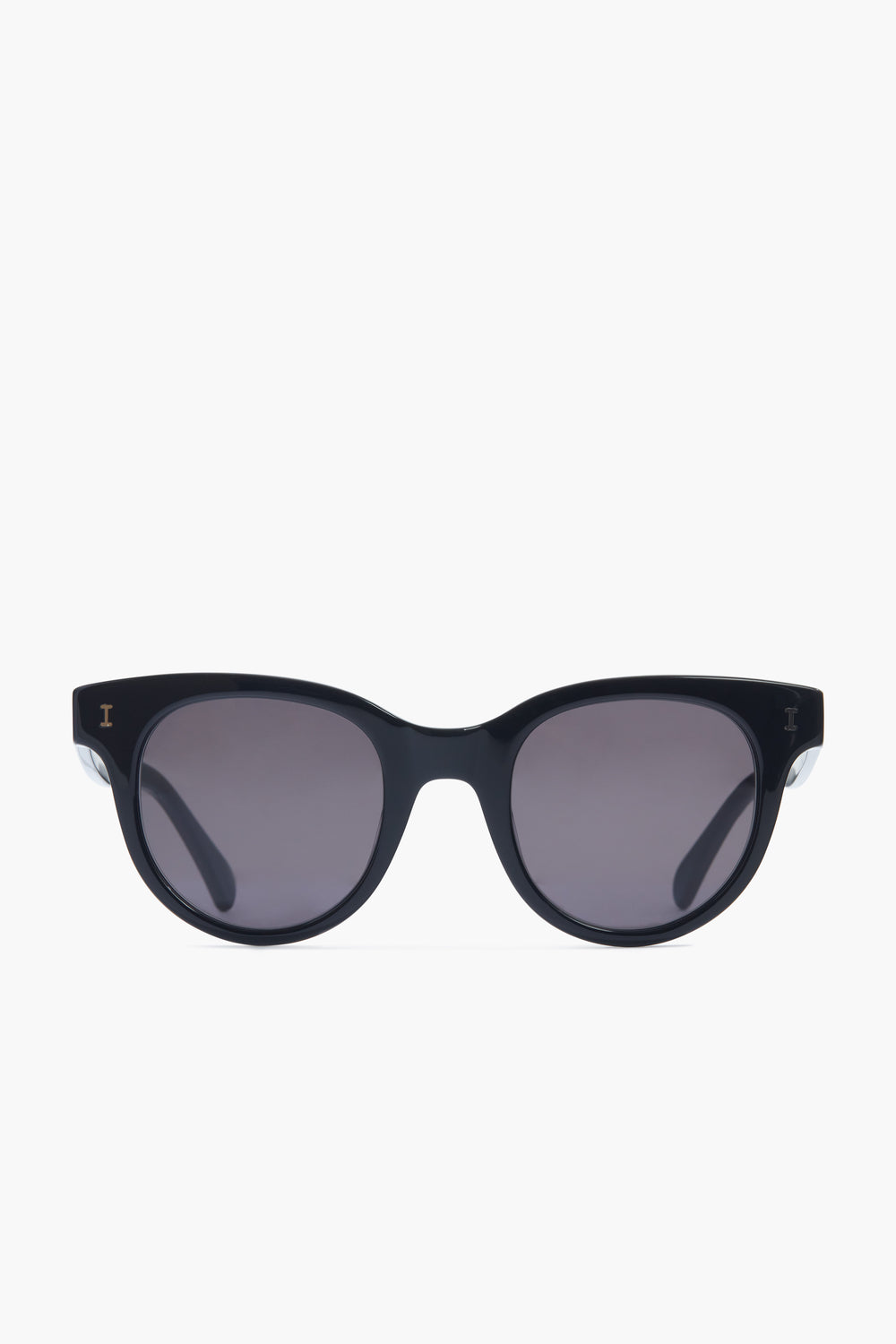 Illesteva Black Silica Sunglasses feature round frames and dark tinted UV400 lenses, providing timeless style and superior eye protection.