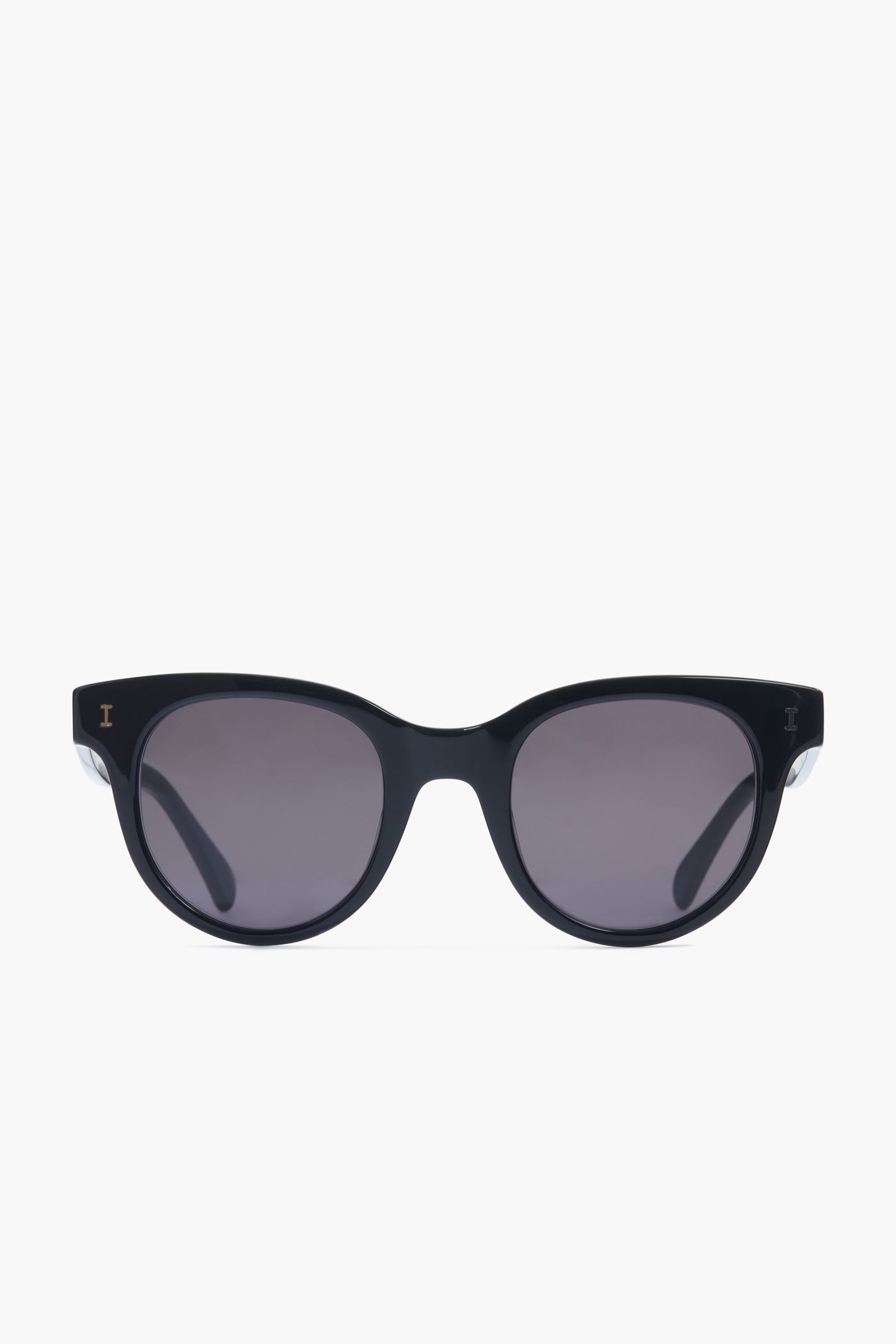 Illesteva Black Silica Sunglasses feature round frames and dark tinted UV400 lenses, providing timeless style and superior eye protection.