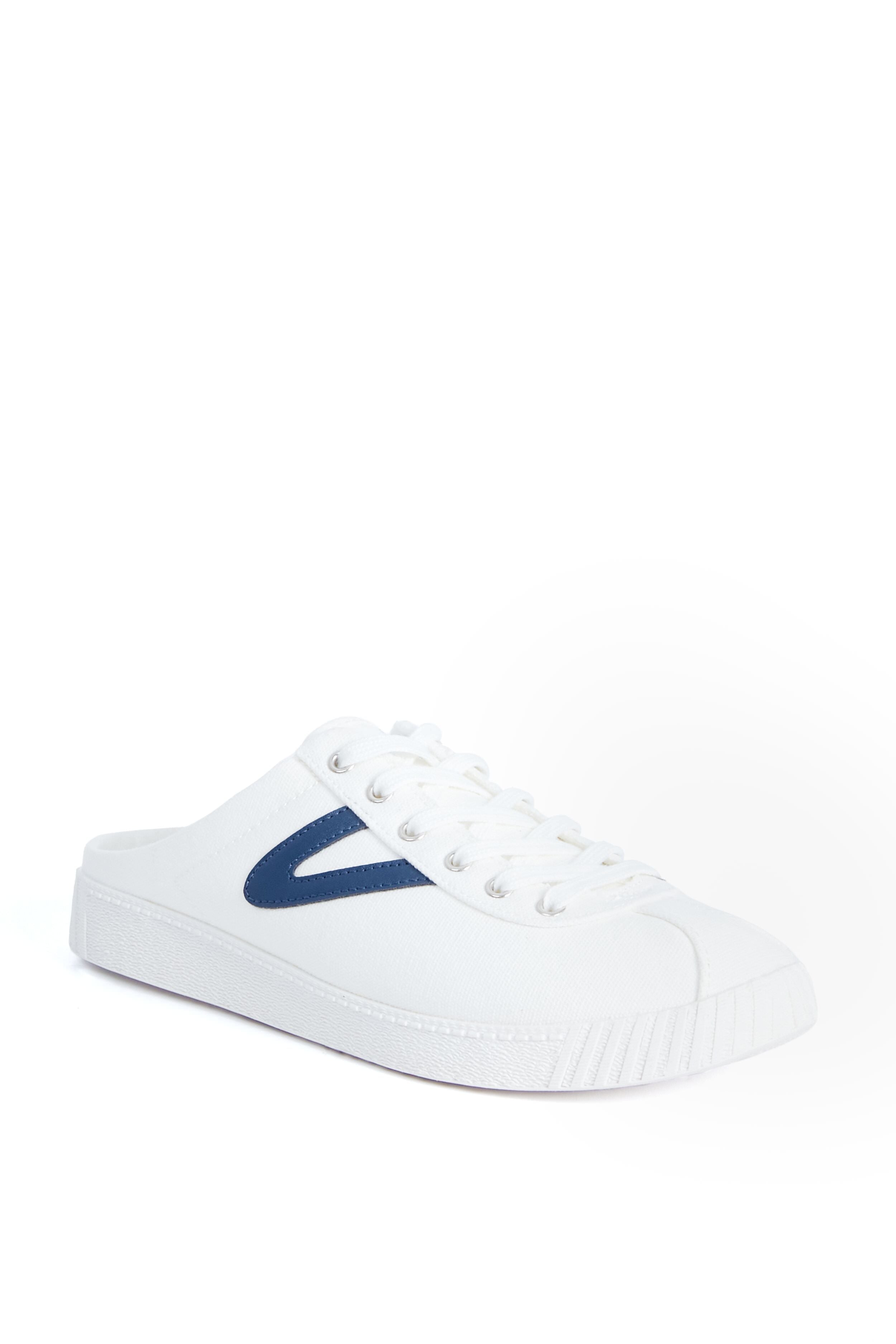 Women's White and Navy Easy Nylite Canvas Sneakers | Tretorn