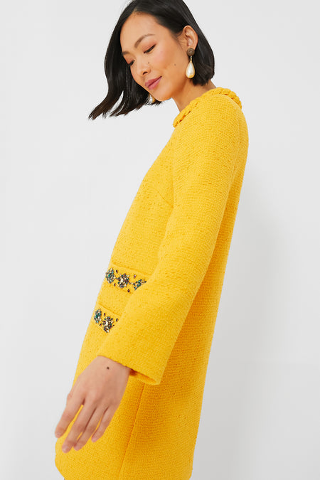 Marigold Tweed Long Sleeve Jackie Dress