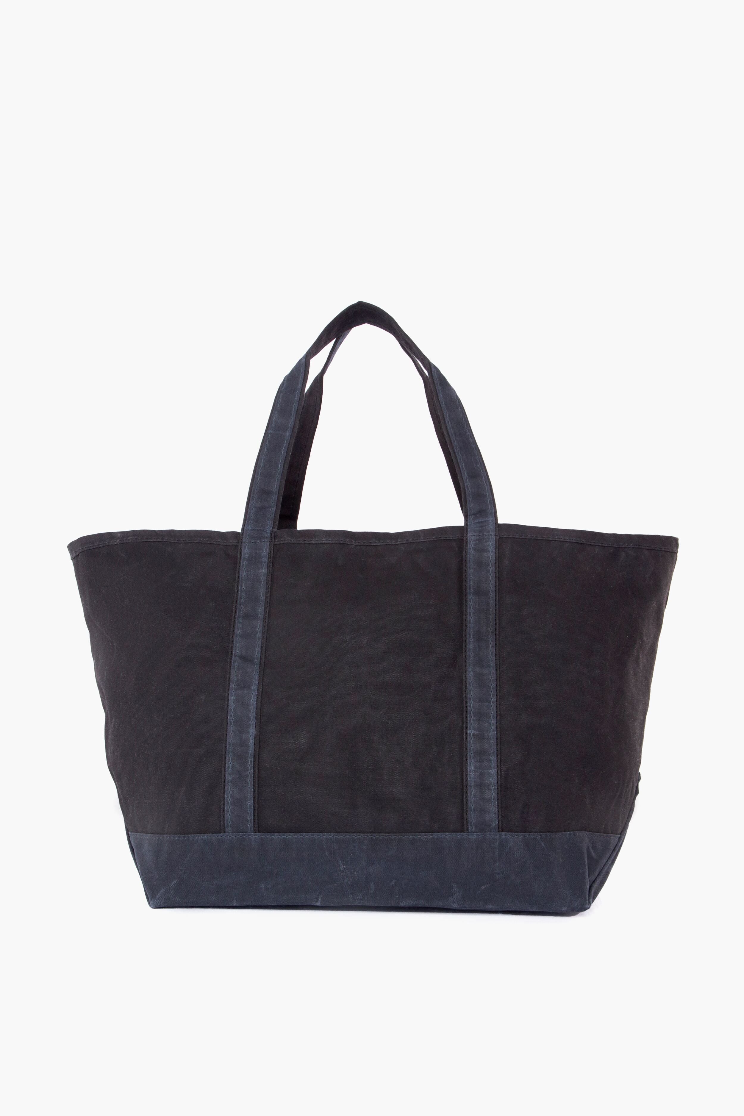 Black Waxed Large Canvas Tote