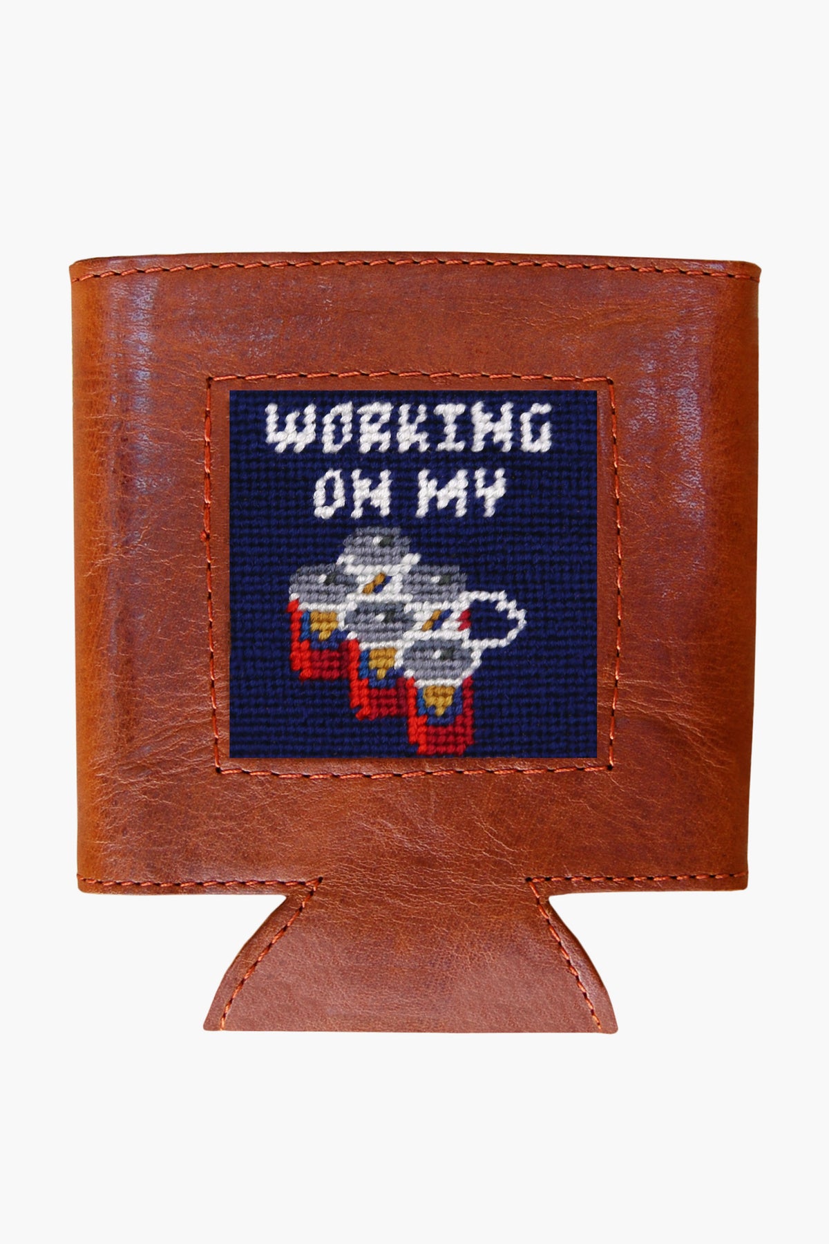 Working On My Six Pack Needlepoint Can Cooler