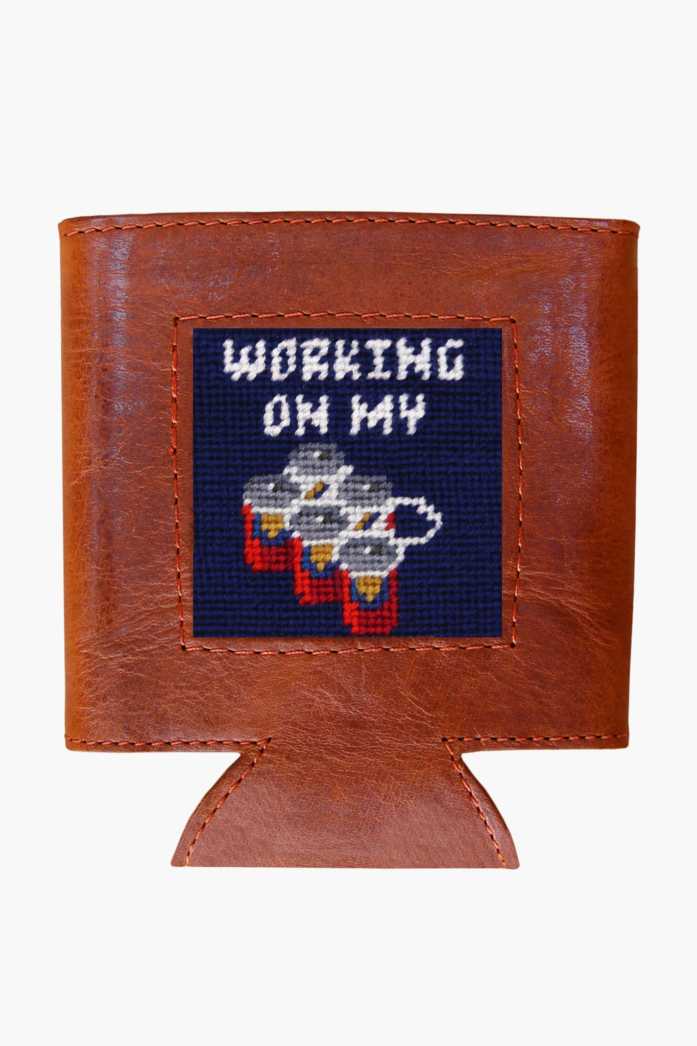 Working On My Six Pack Needlepoint Can Cooler