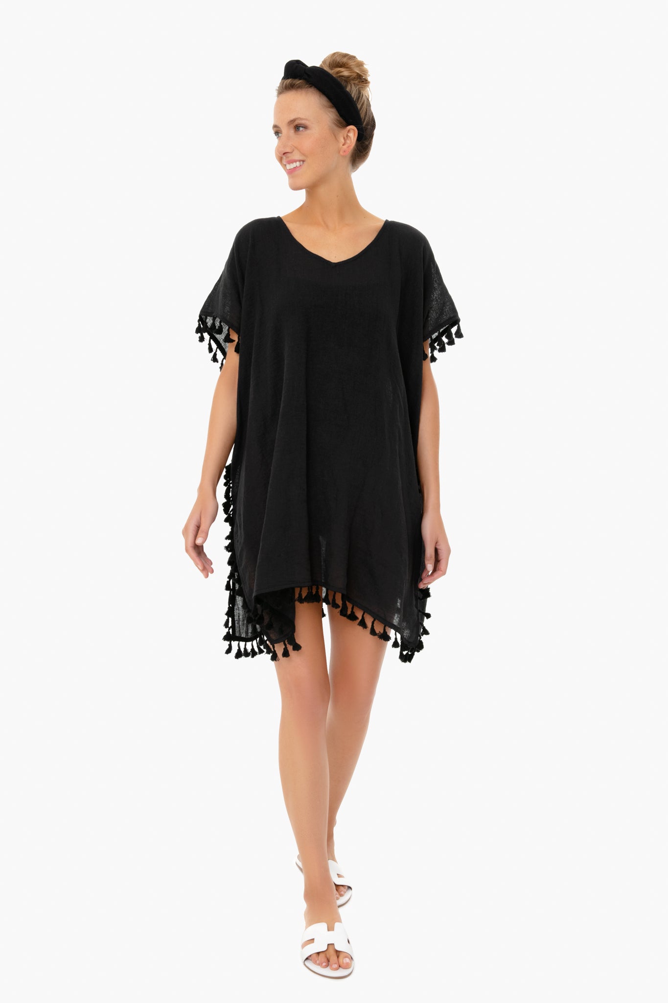 Black caftan outlet cover up