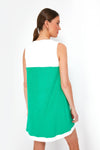 Green and White Colorblock Kelly Dress