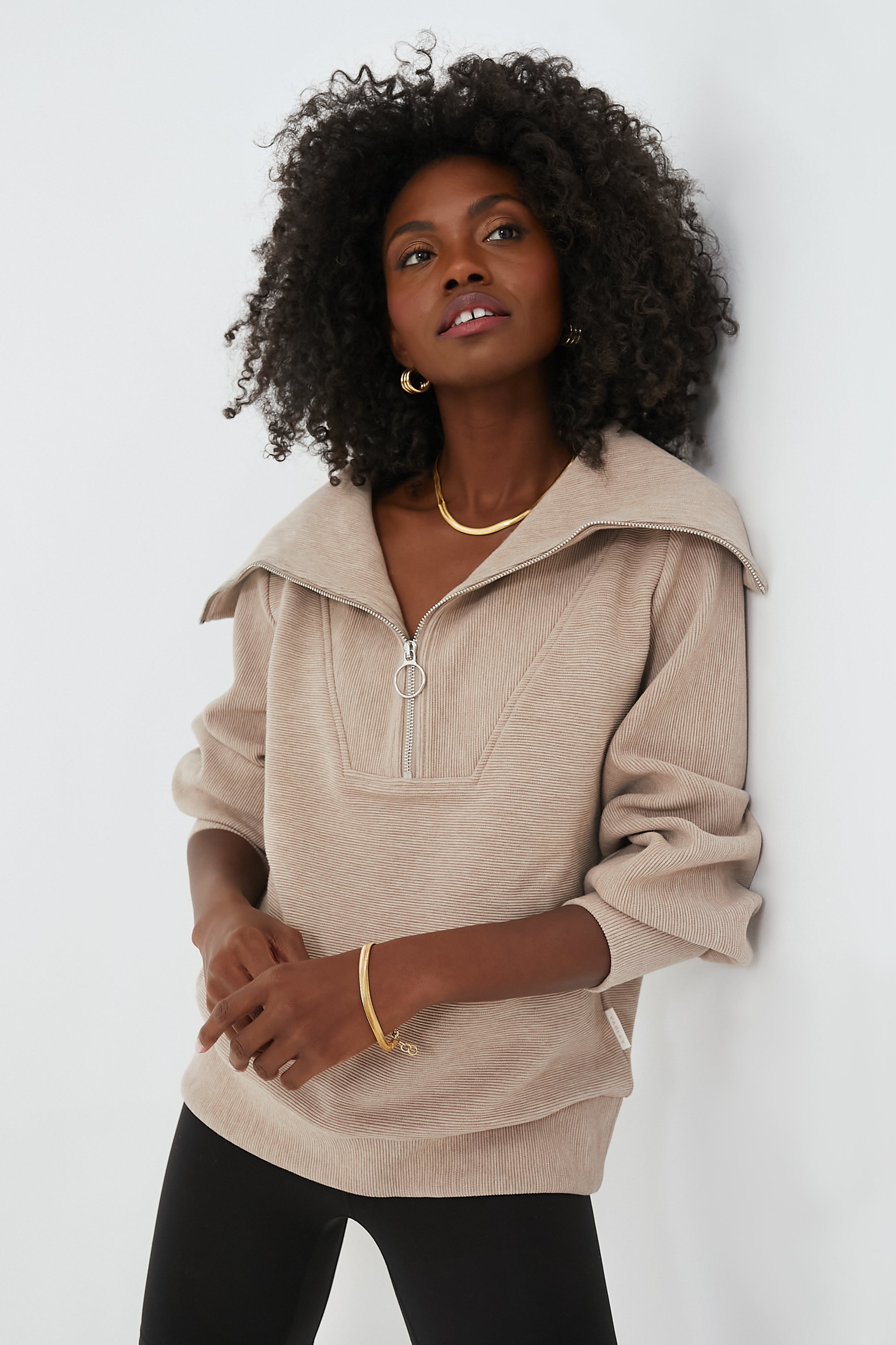 Taupe Marl Vine Half Zip | Varley