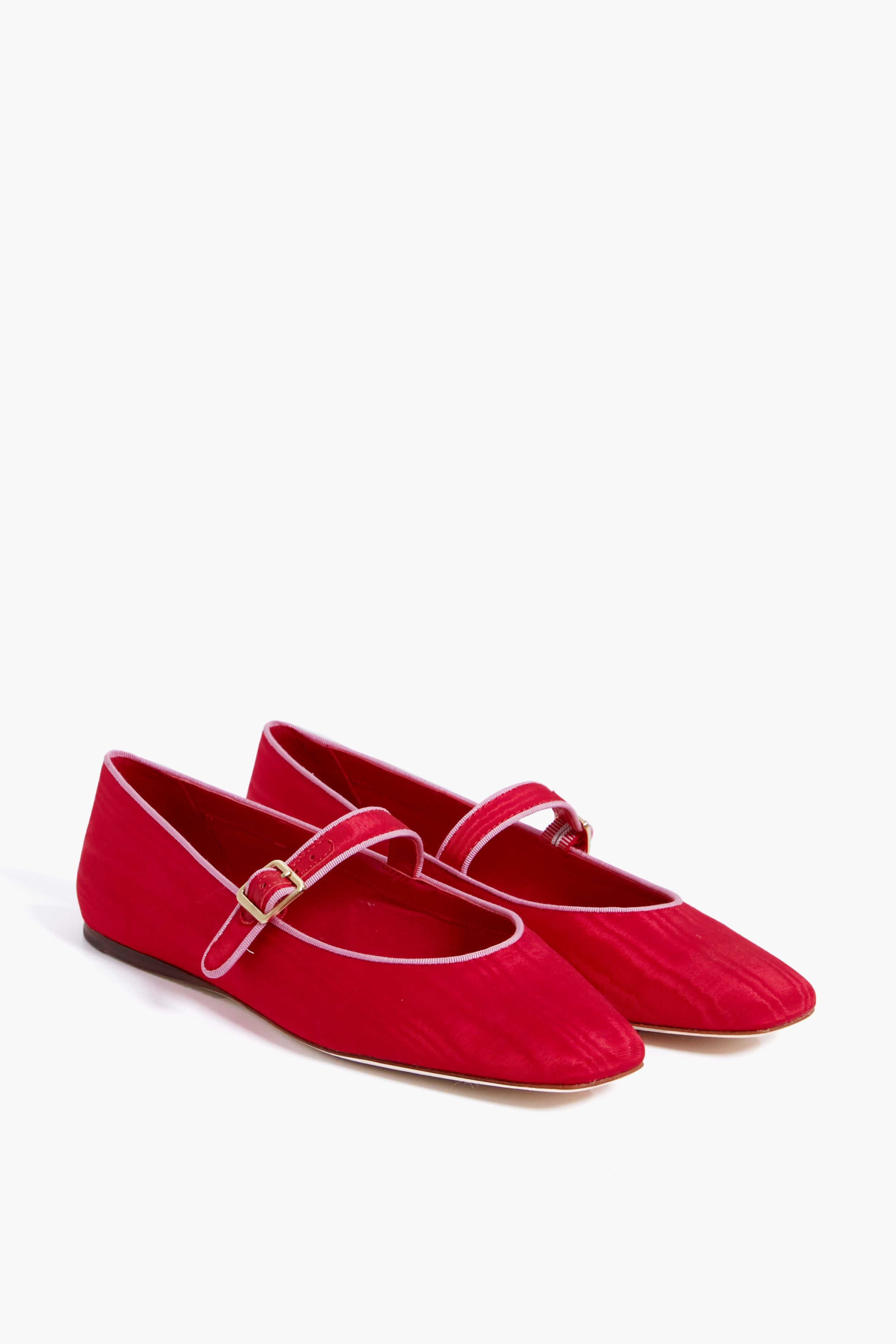 Red mary jane hot sale shoes flats