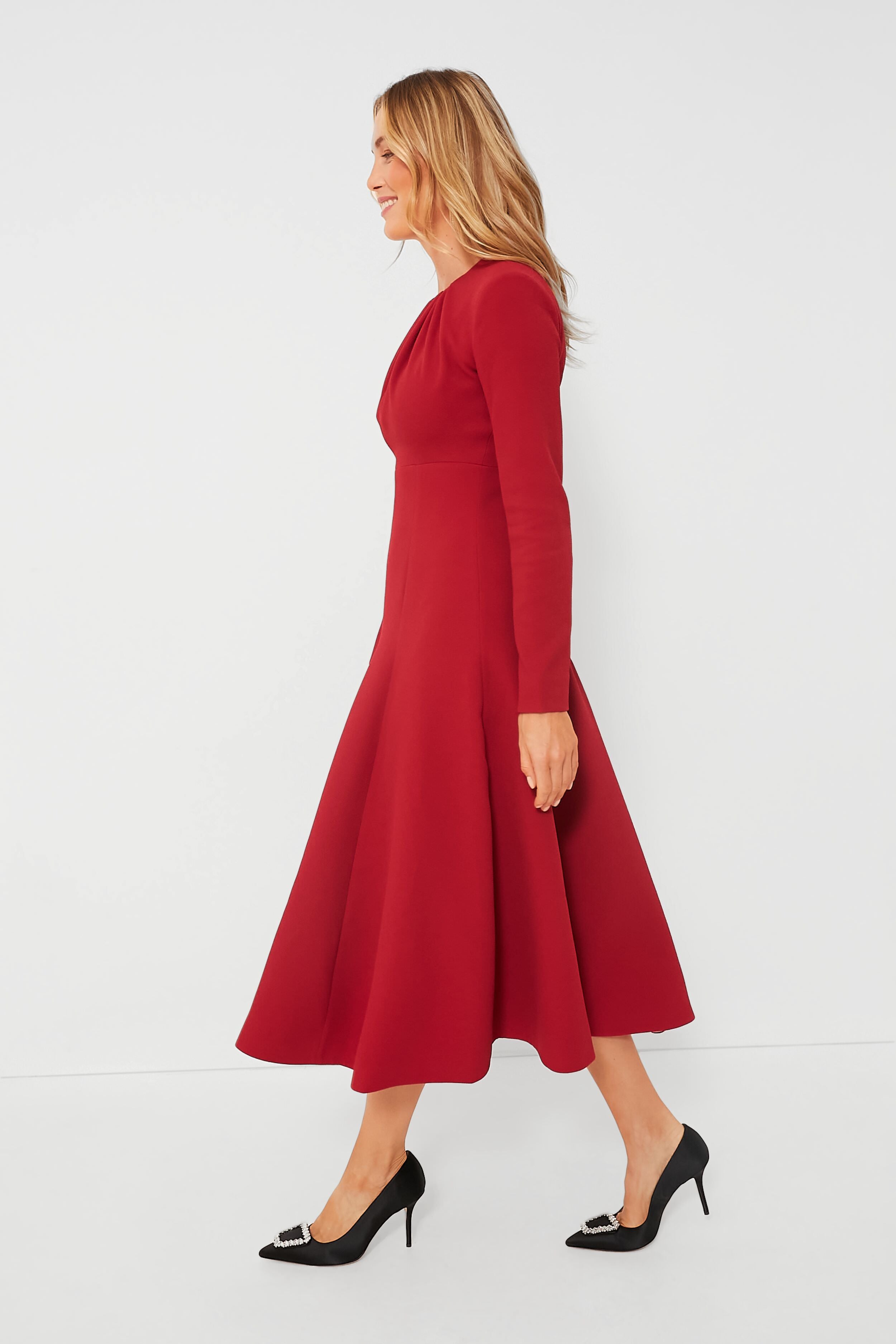 Dark Red Belgium Double Crepe Dress