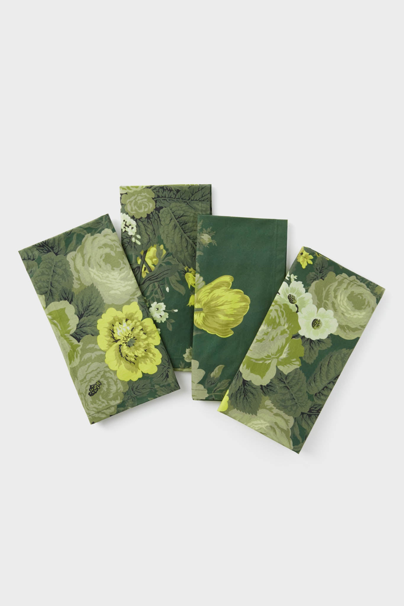Verdant Floral Printed Napkins Set of 4