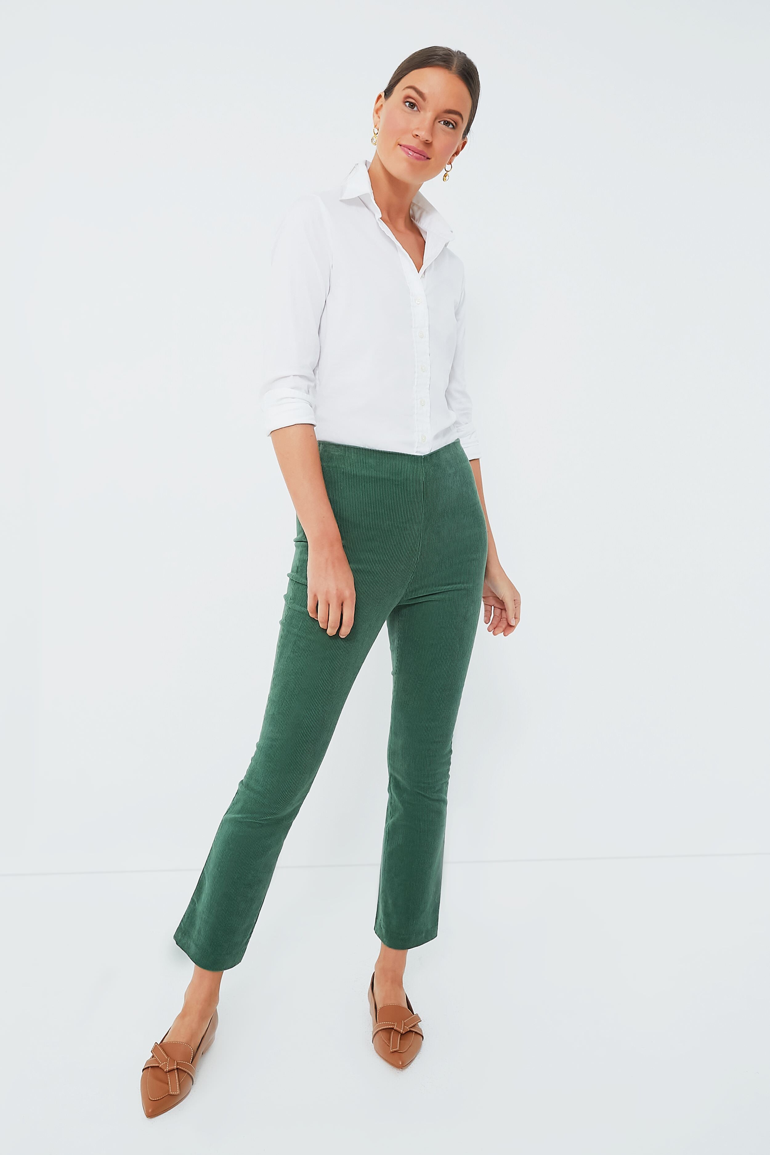 Zara Woman Army Green Pant Cropped Trousers Women's S… - Gem