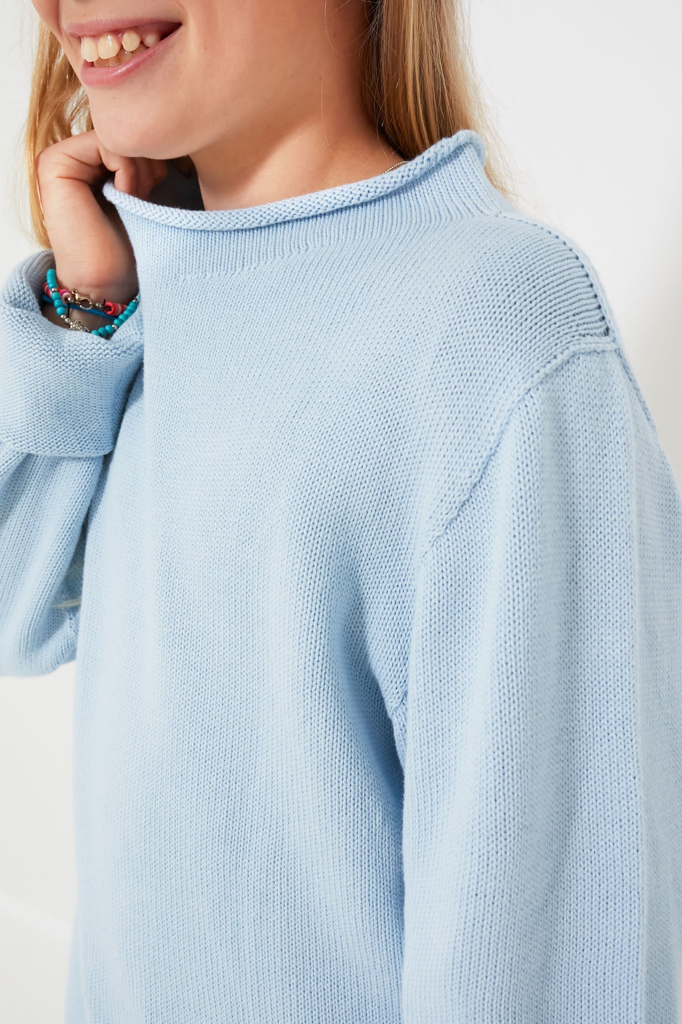 Light Blue Roll Neck Sweater
