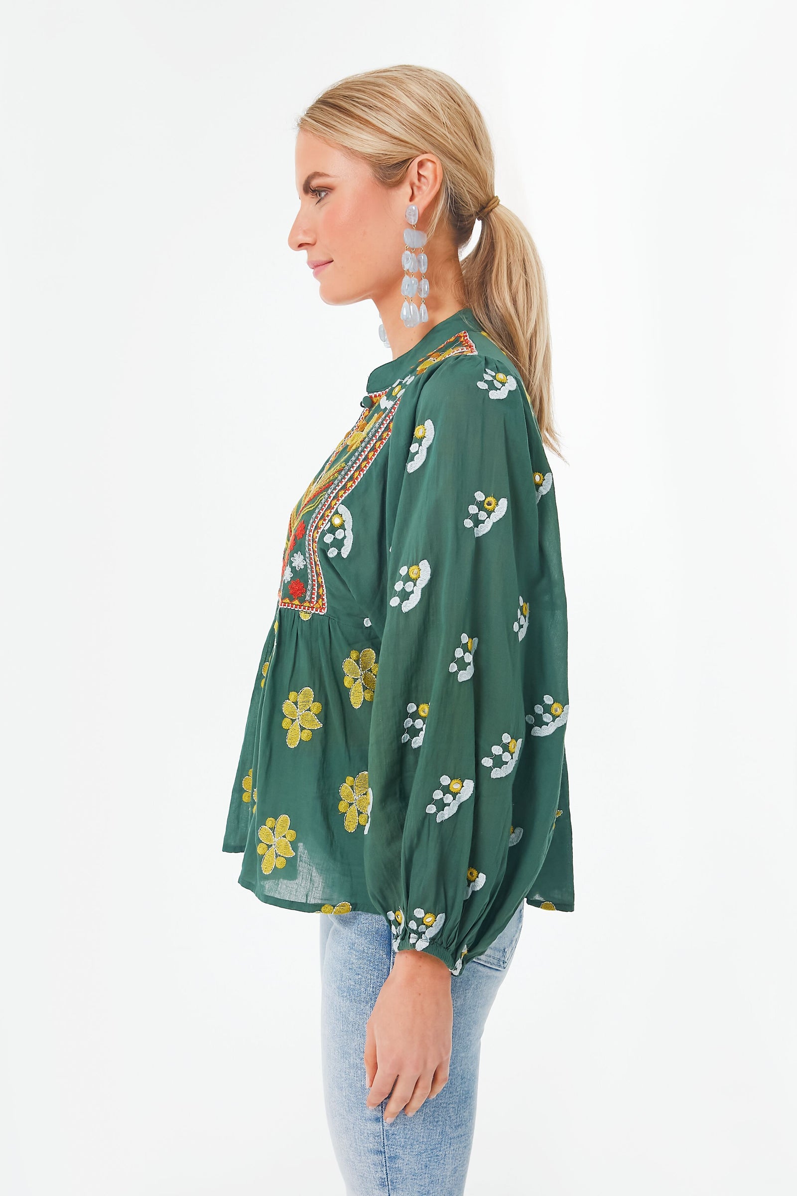Green Lucknow Mandarin Balloon Top