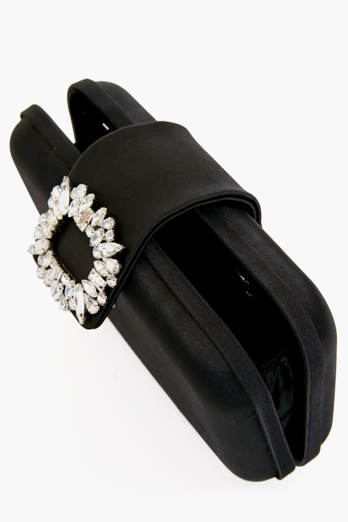 Black Emmy Crystal Trim Clutch