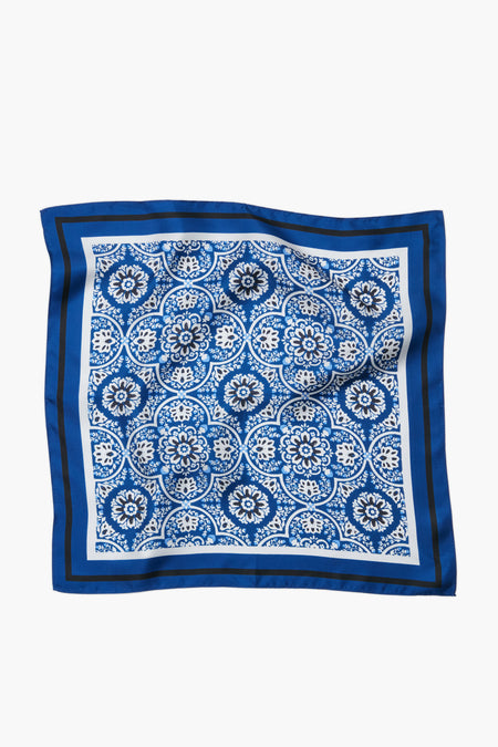 Navy Medallion Scarf