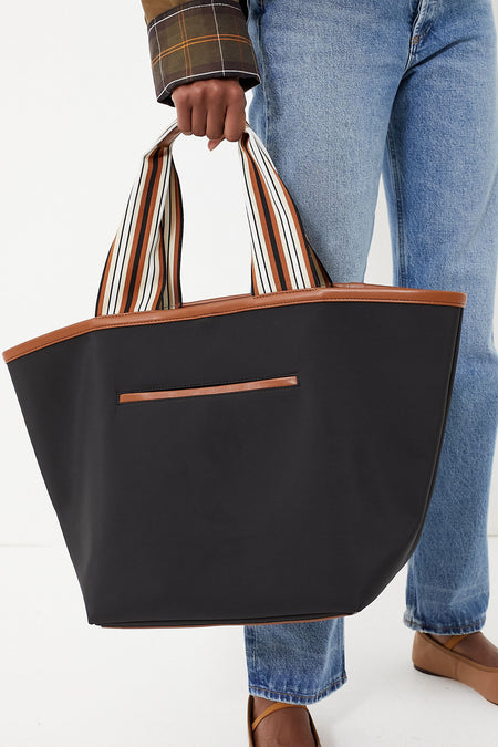Black Nylon Tote Bag