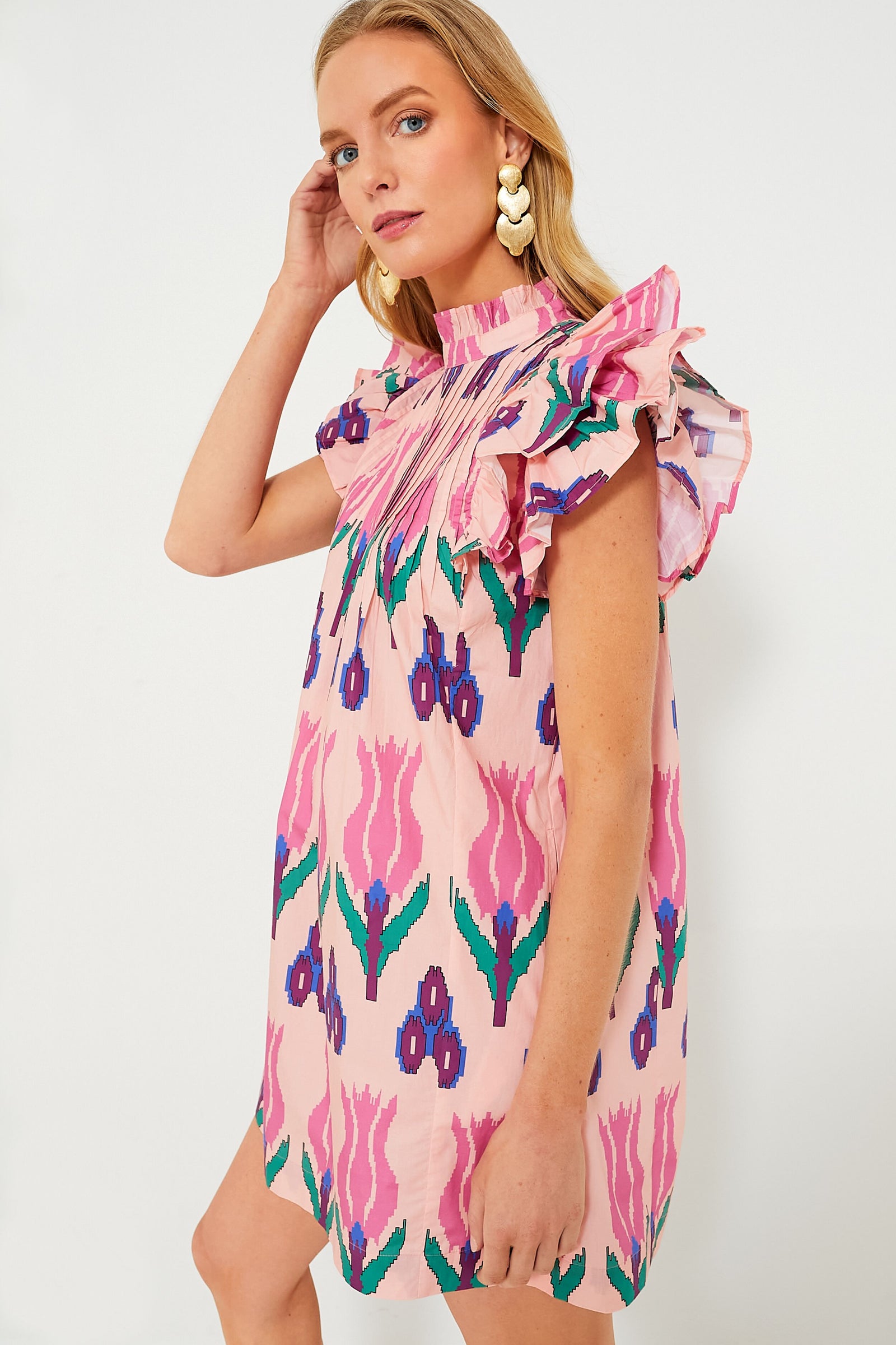 Sumba Pink Pintuck Flirty Dress