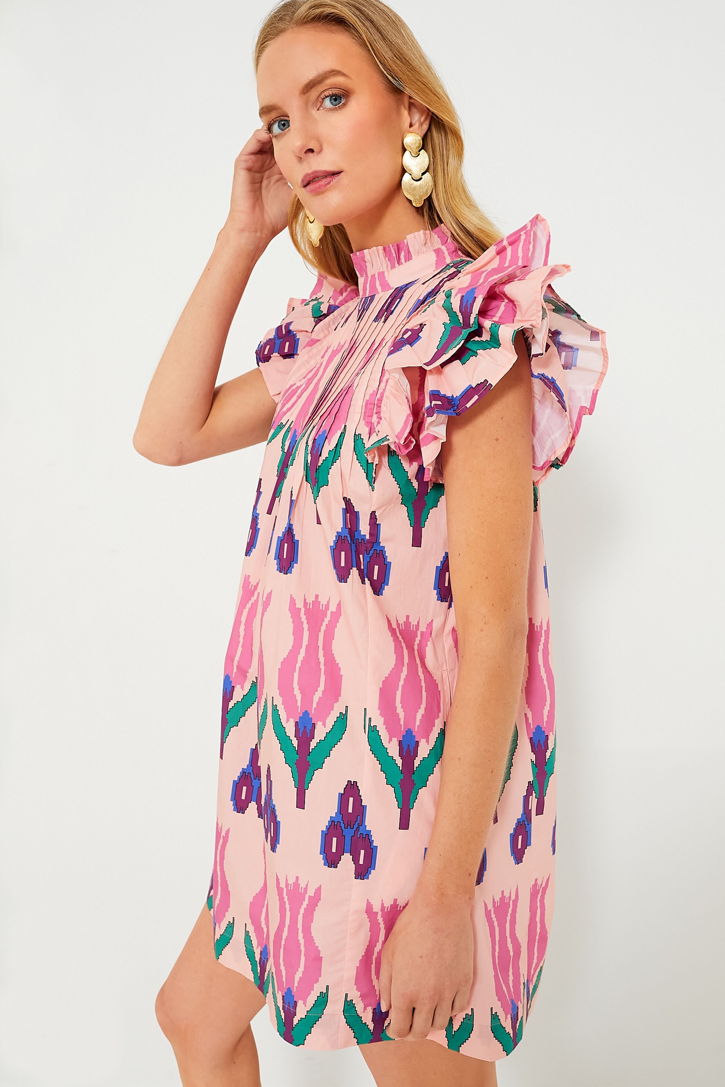 Sumba Pink Pintuck Flirty Dress