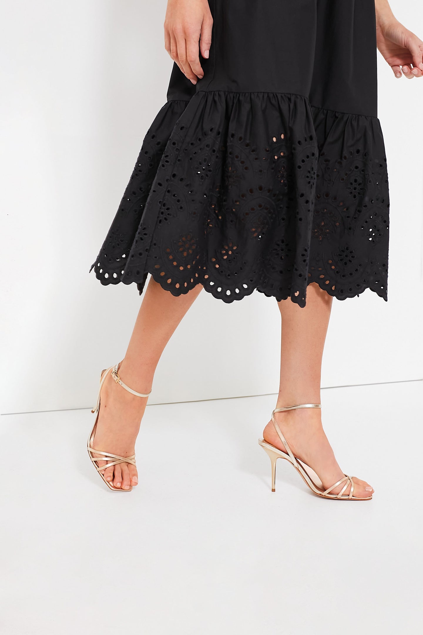 Black Eyelet Marshall Midi Dress