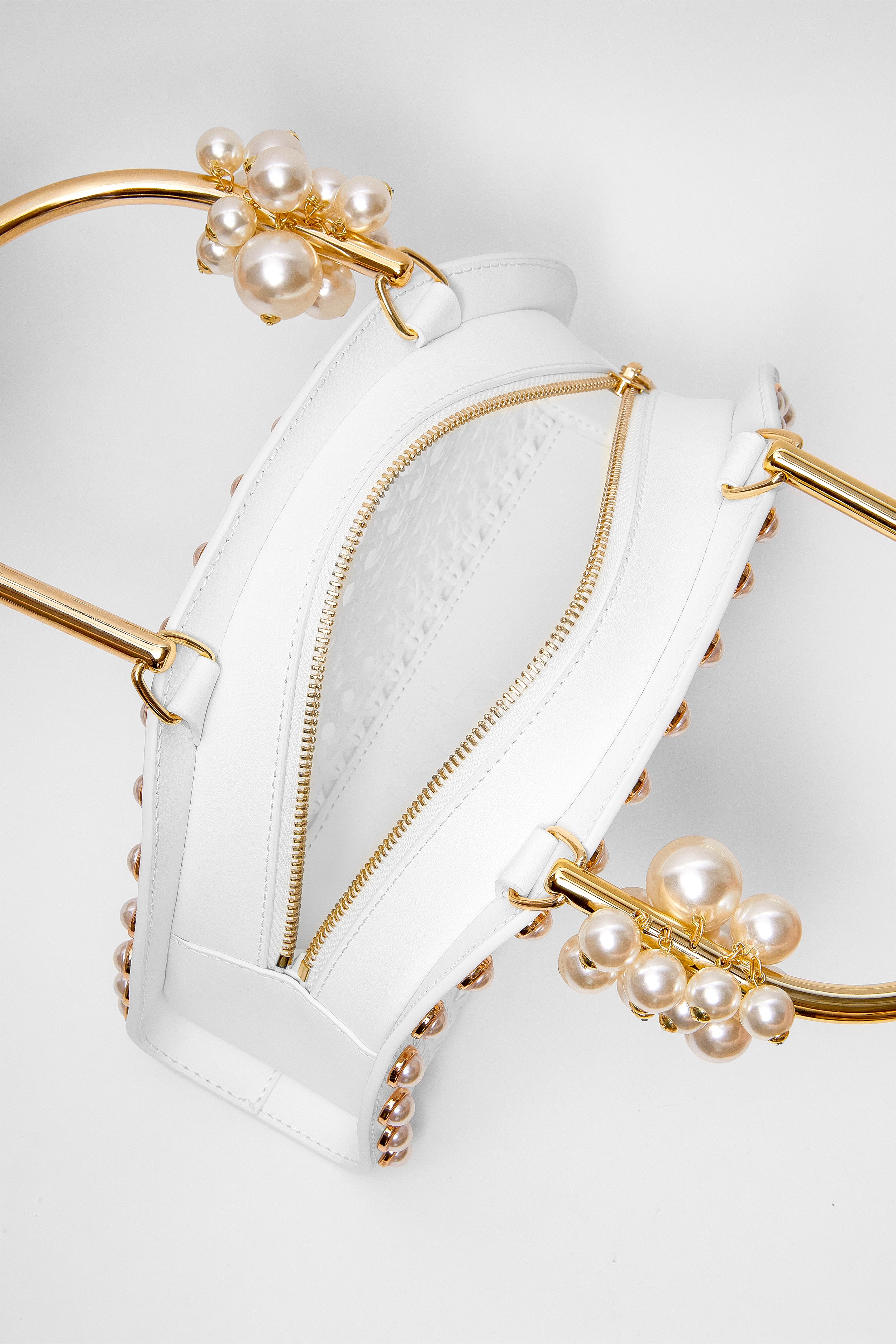 White Ellie Pearl Satchel