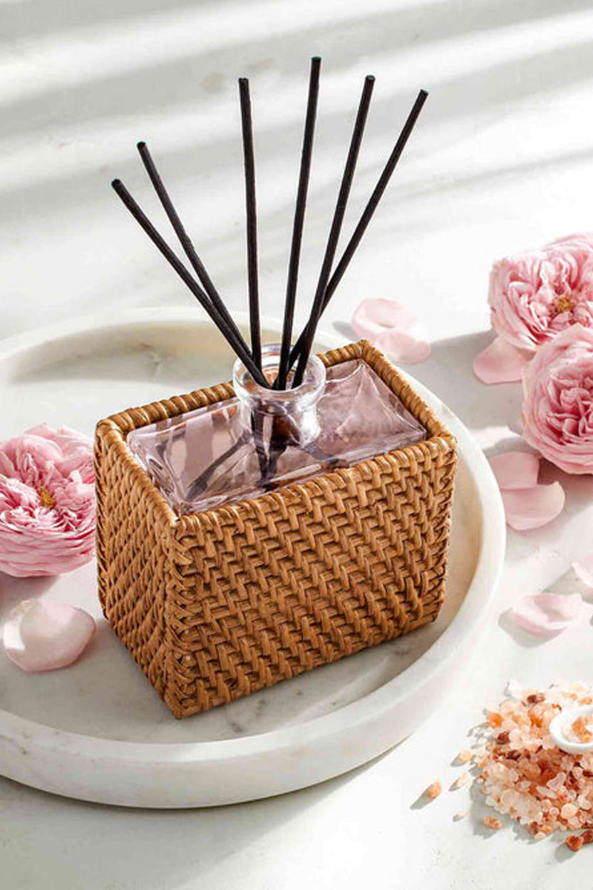 Rattan Himalayan Salt and Rosewater Reed Diffuser | NEST New York