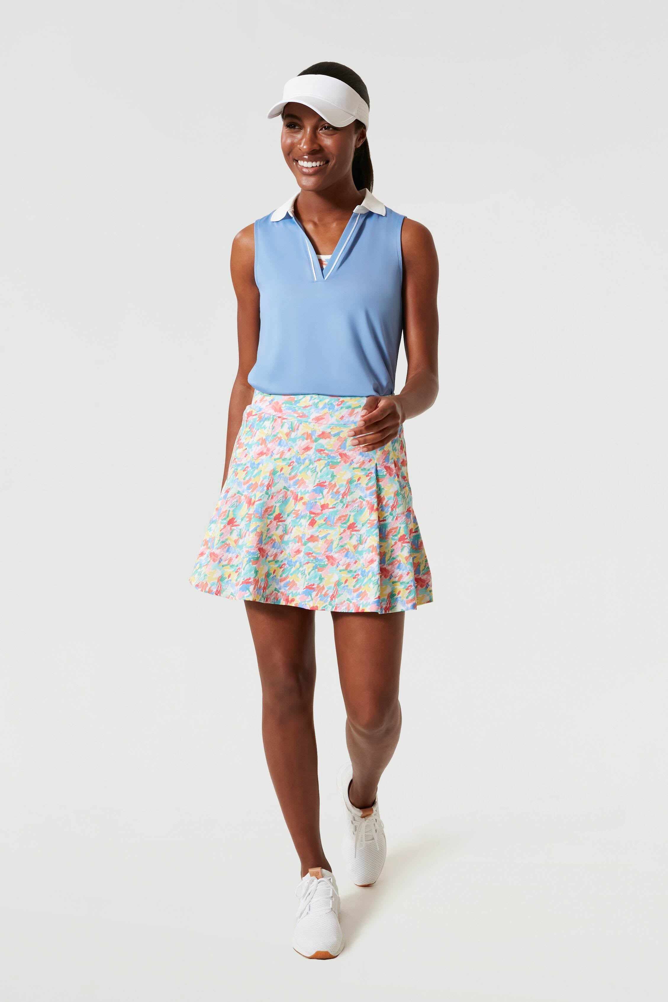 Boogie Down Blue Sleeveless Caroline Polo | Tnuck Sport | Tuckernuck