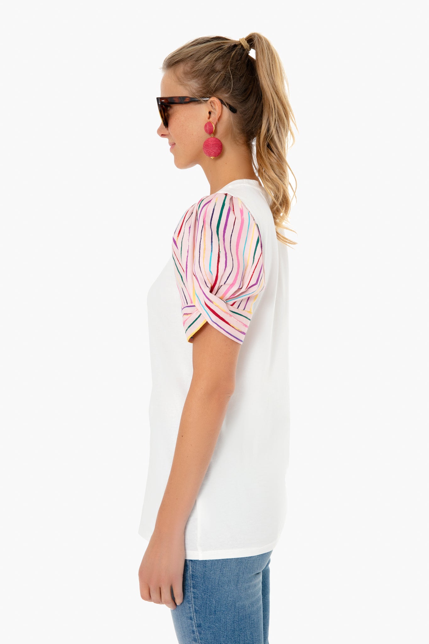 Pomander sale Place Tuckernuck Bermuda Pink Sorbet Printed Puff Sleeve Top T-Shirt XS