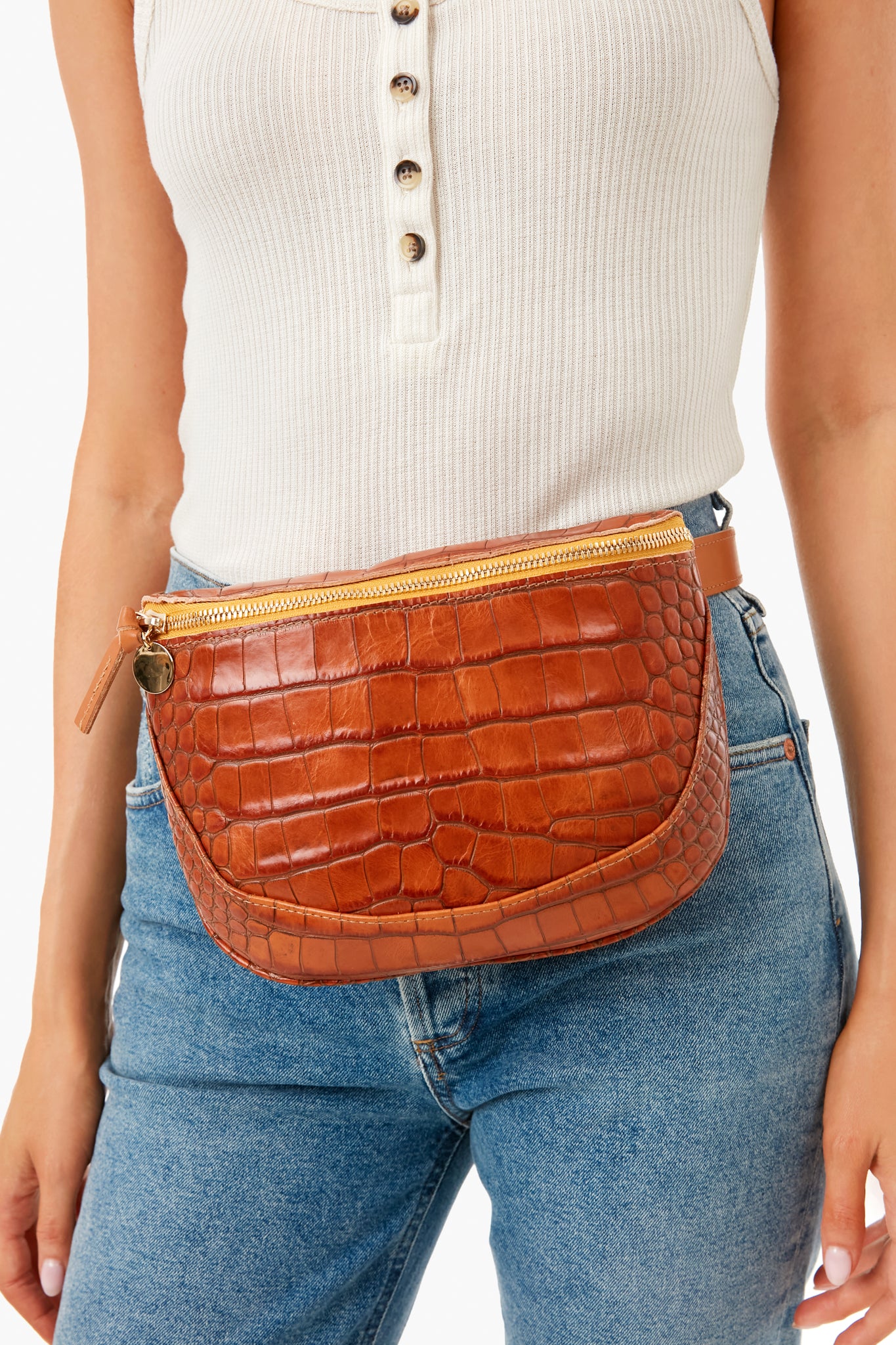 Clare V. - Fanny Pack in Cuoio Autumn Croco