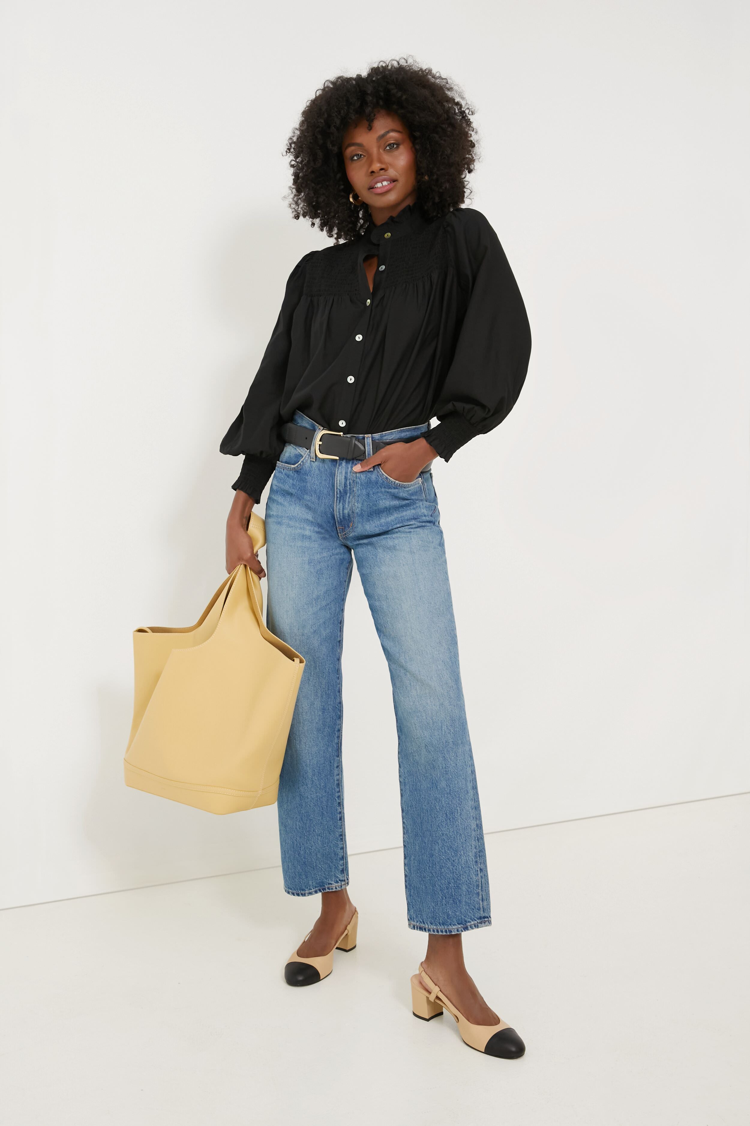 Black Jaia Smocked Blouse
