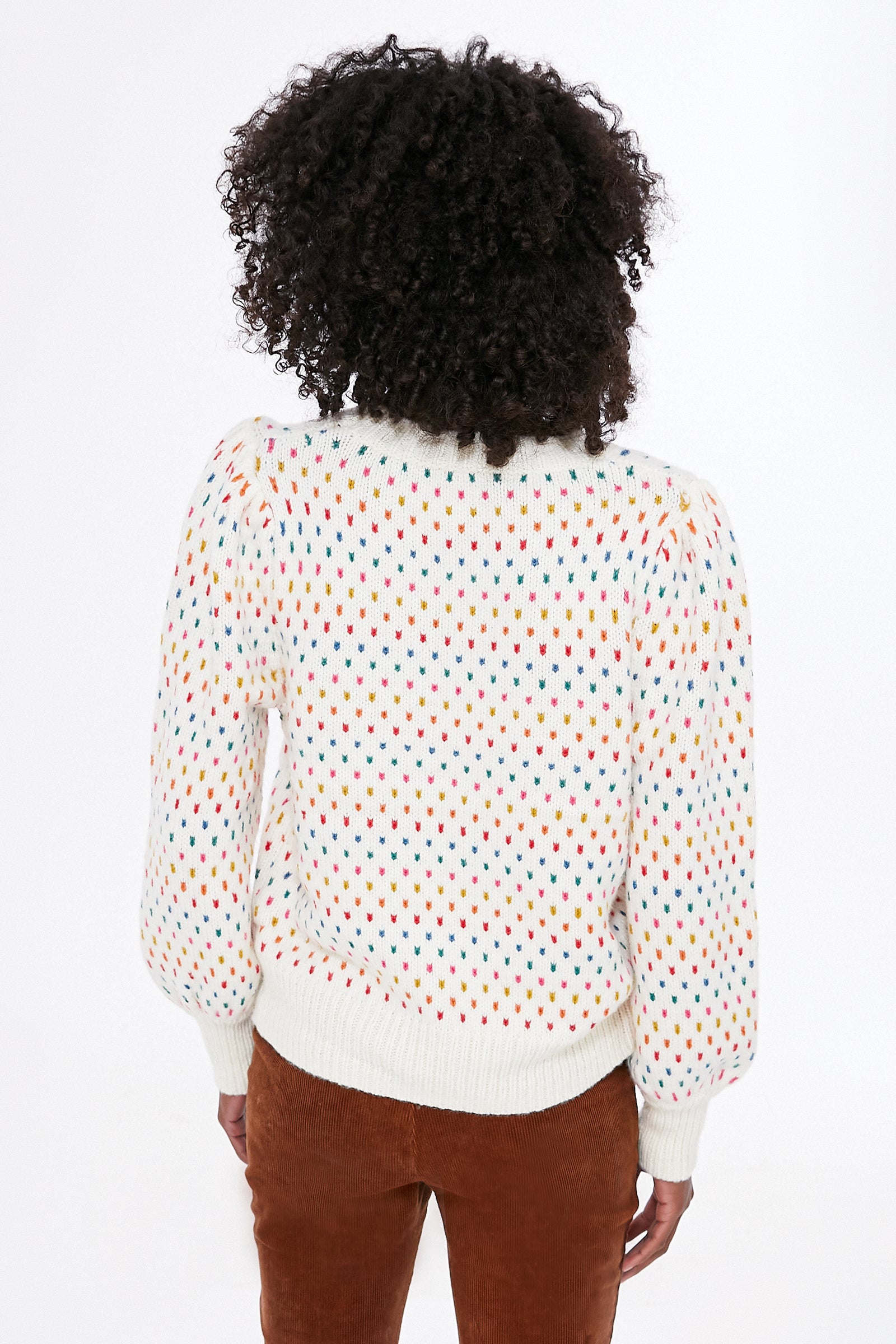 Rainbow Puff Sleeve Crewneck