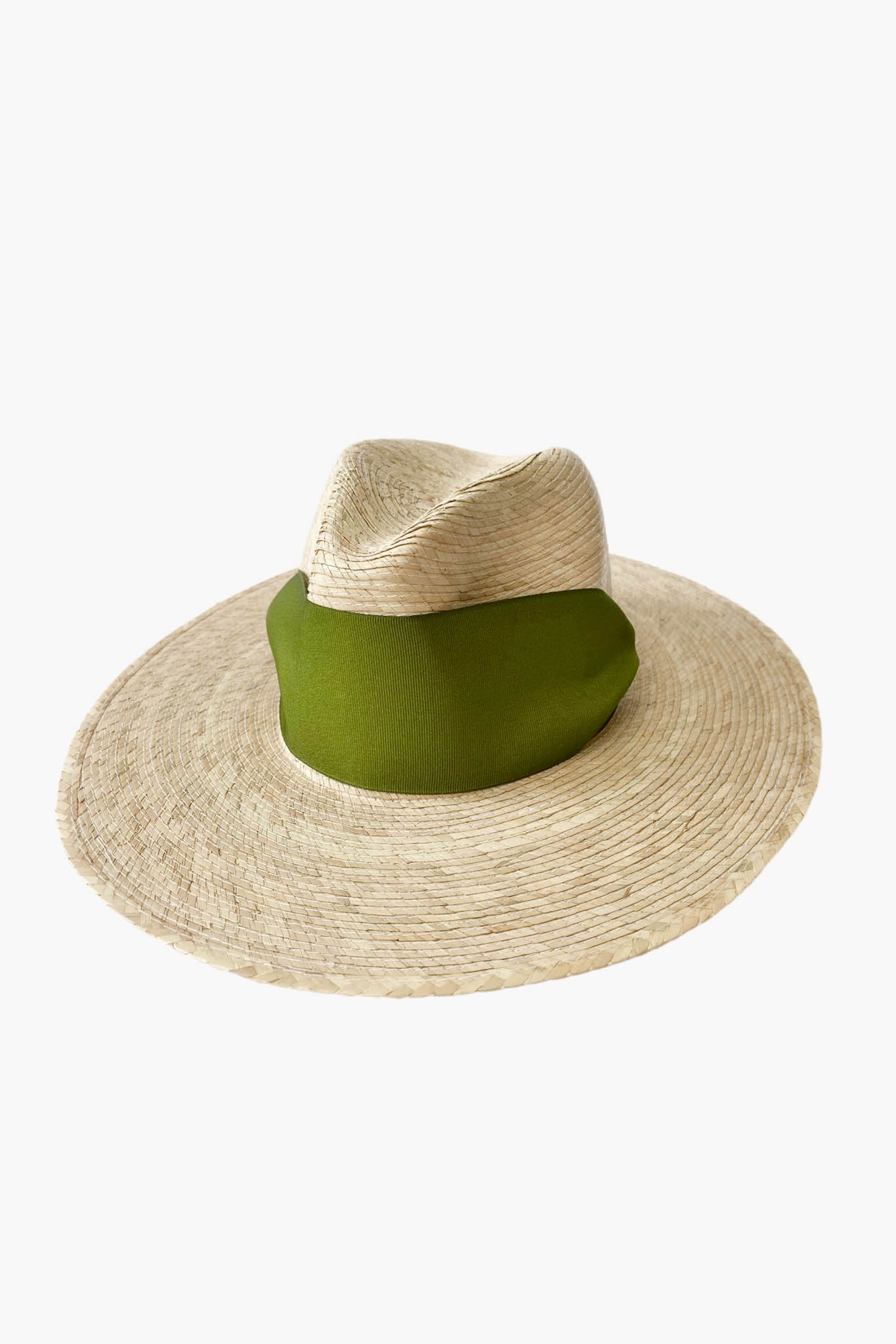 Travel Olive Green Ribbon Straw Hat, Designer Collection