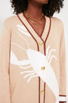 Tan Lobster Cotton Lauren Cardigan