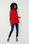 Red Guipure Lace Mason Top