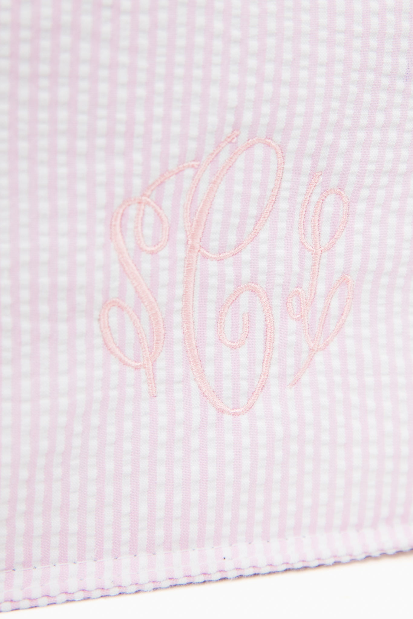 Pink Seersucker Snack Square Bag