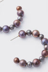 Midnight Pearl Hoop Earrings