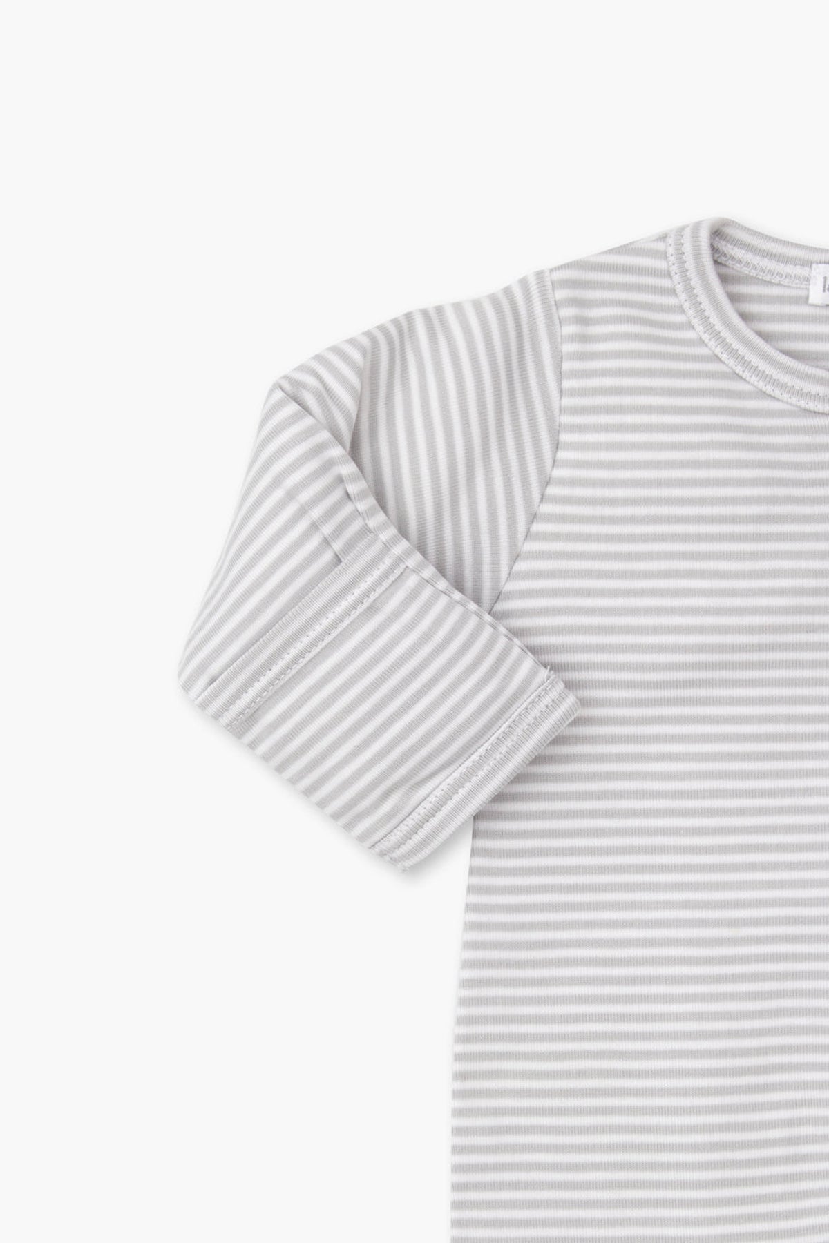 Gray Classic Rib Zipper Footie