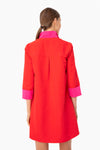 Pink and Red Colorblock Megan Taffeta Dress