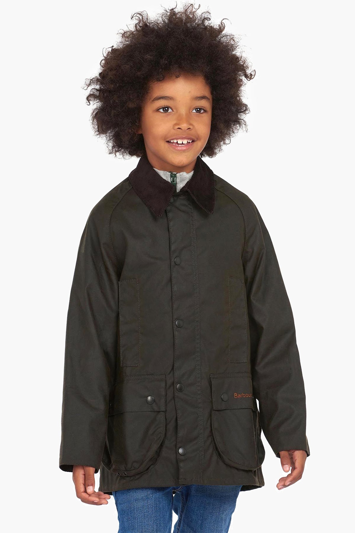 Boys Olive Beaufort Wax Jacket