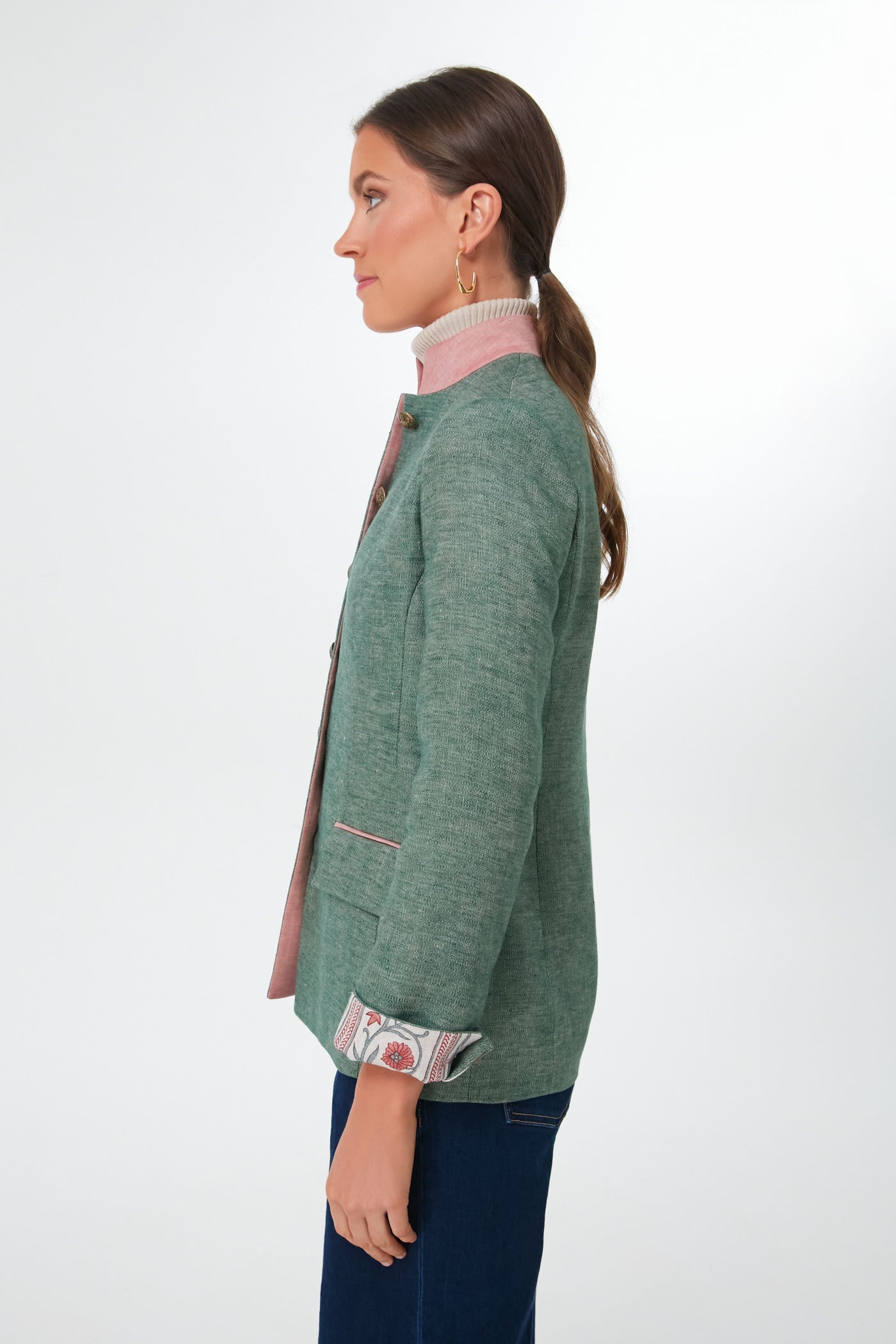 Green Linen Camille Tale Jacket