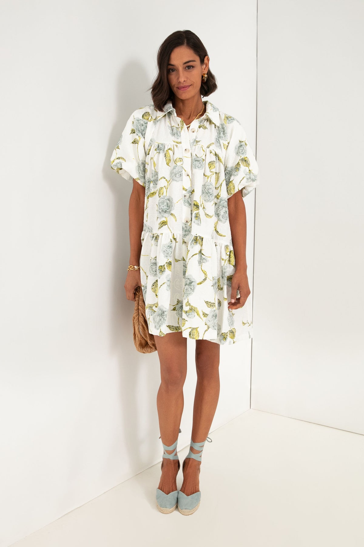 Sage Blue Jayla Shirt Dress | En Saison Sage Blue Jayla Shirt Dress | En Saison